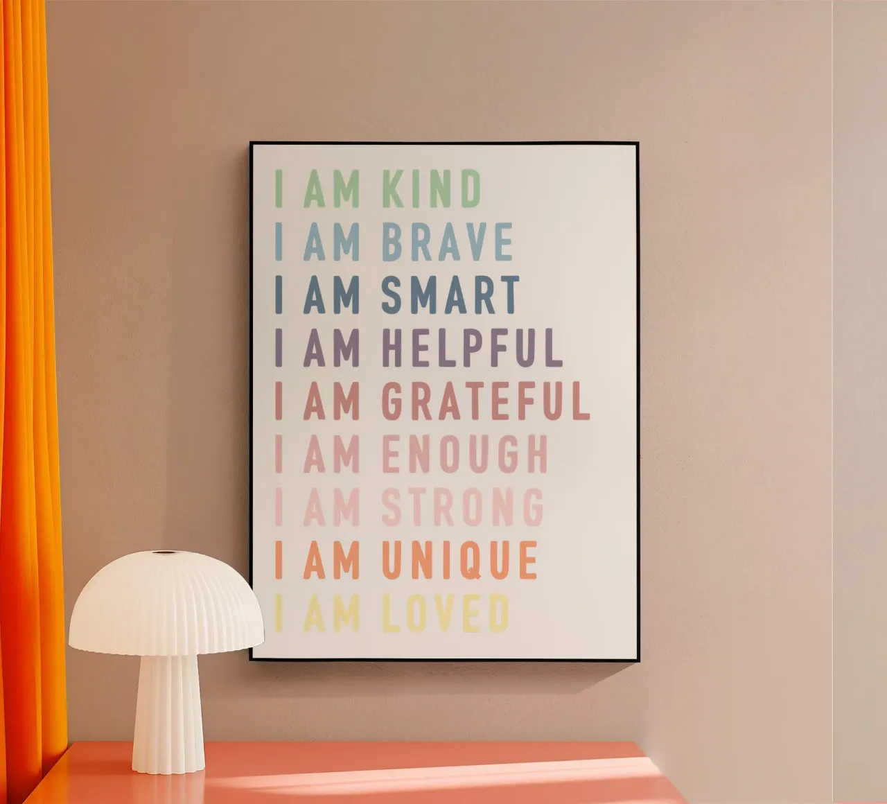 Positive Affirmations, Children's Nursery Playroom Print acrylic glass by Little Lola