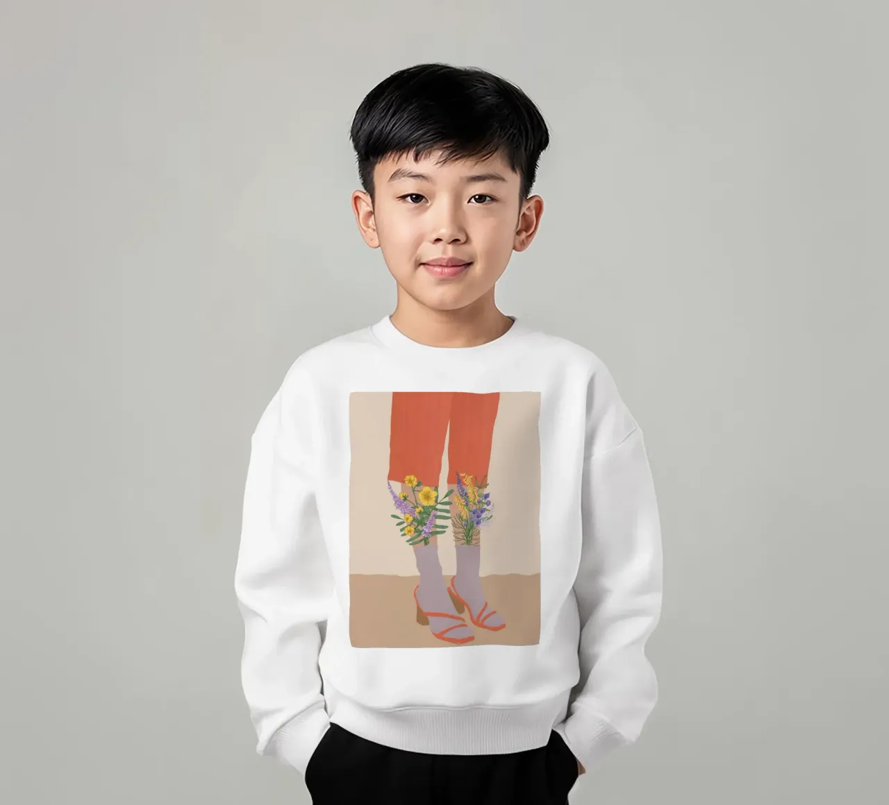 Gambe floreali felpa bambino da Urban Art Draw