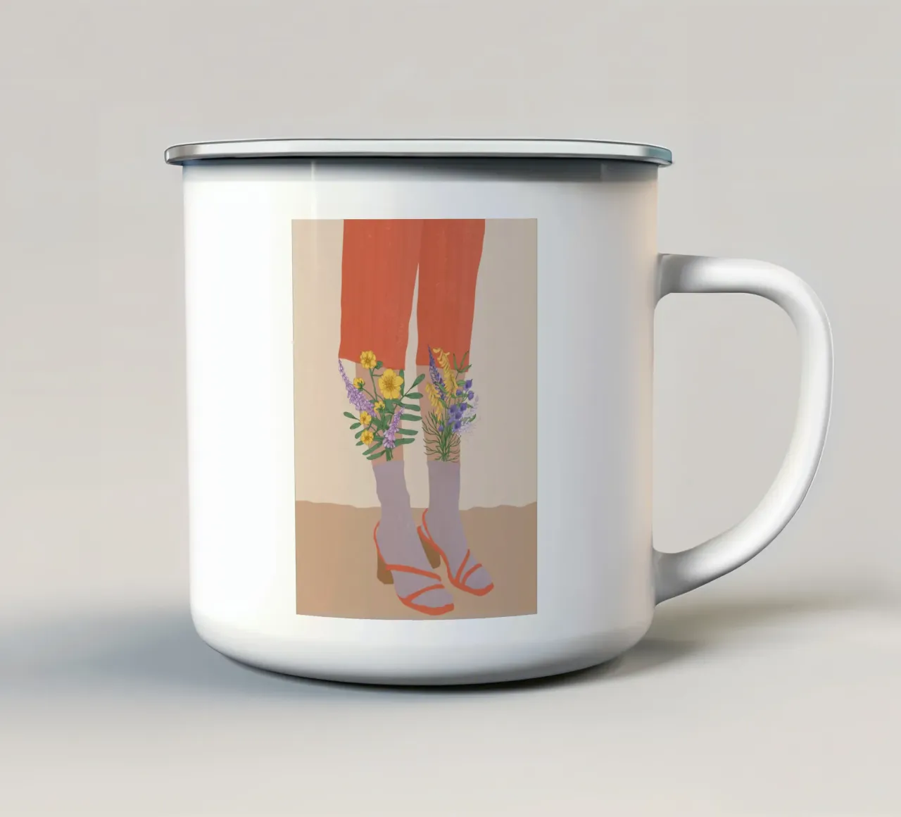Gambe floreali tazza in smalto da Urban Art Draw