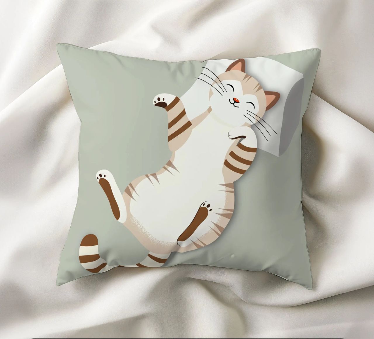 Chat détendu avec coussin - Design animalier confortable coussin de namosh