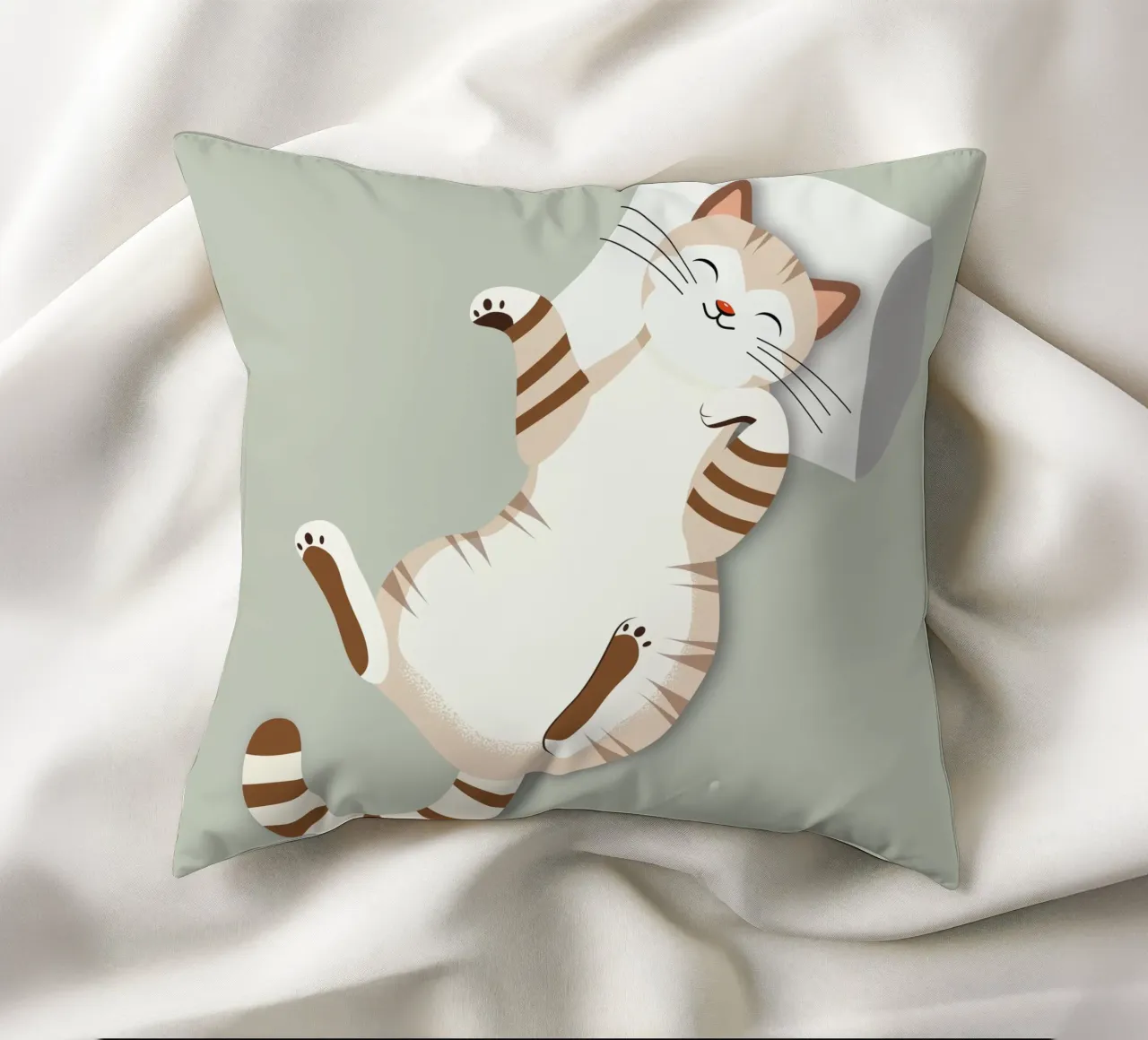 Gatto rilassato con cuscino - Accogliente design animale cuscino da namosh