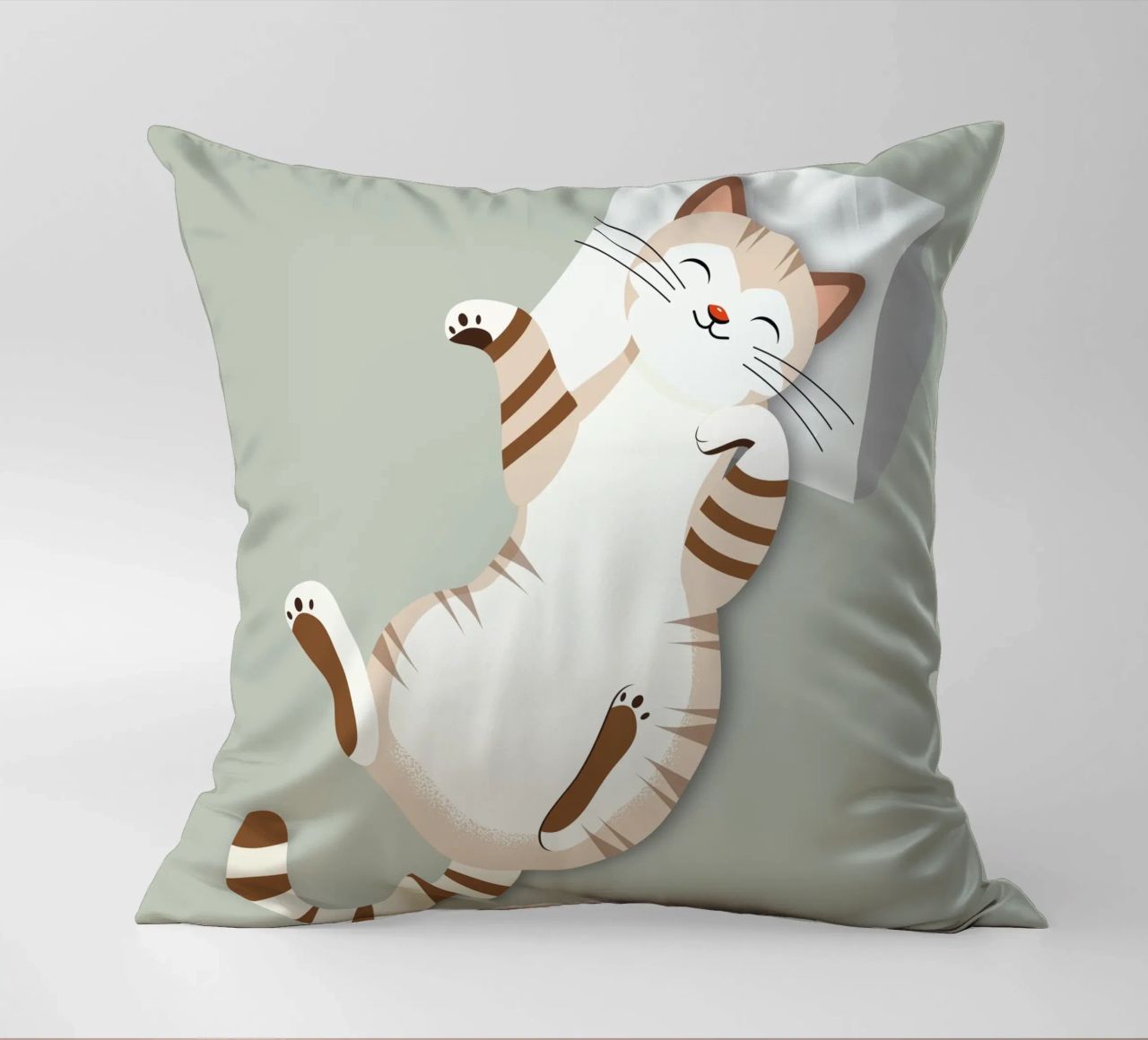 Chat détendu avec coussin - Design animalier confortable coussin de namosh