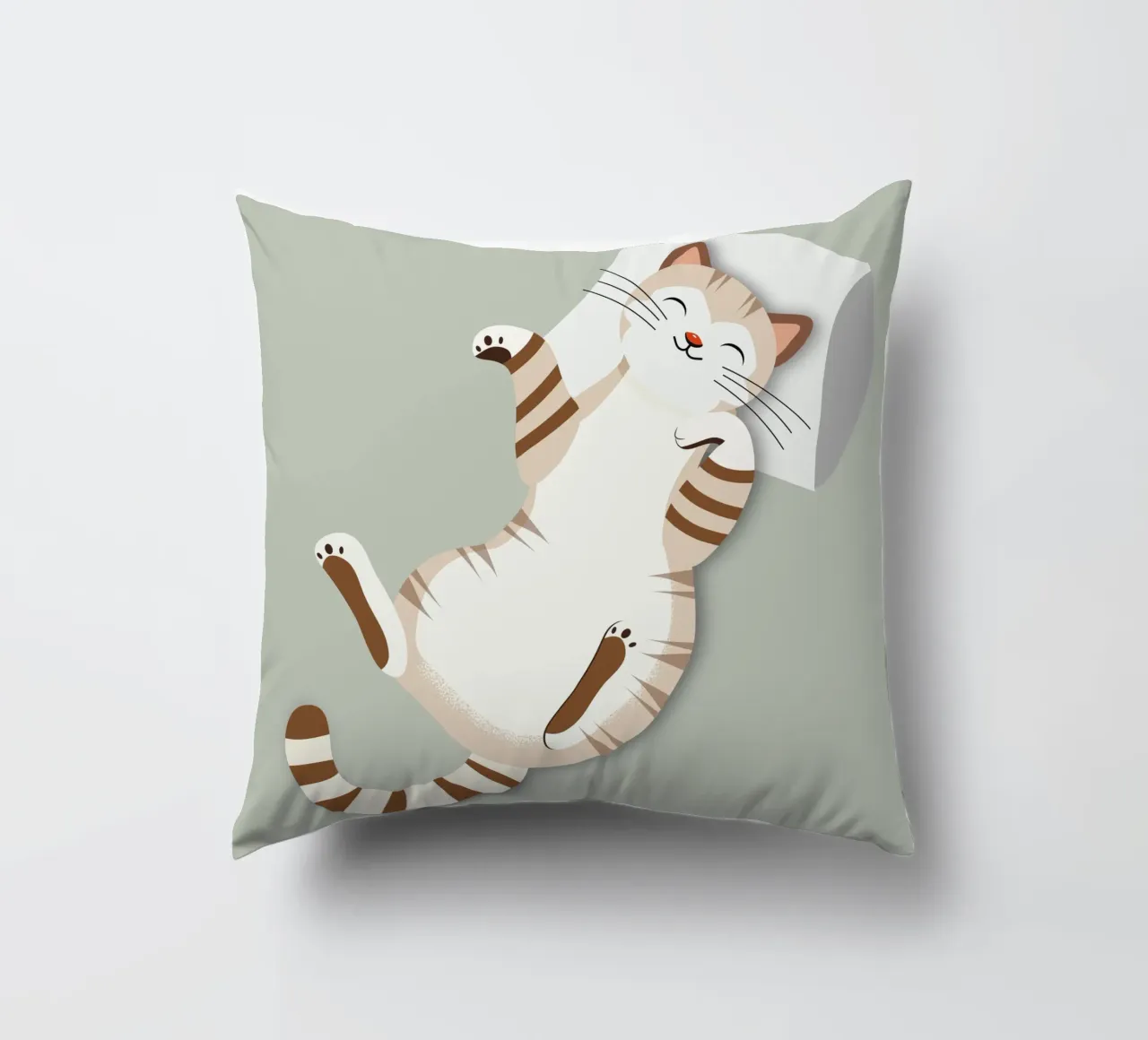 Gatto rilassato con cuscino - Accogliente design animale cuscino da namosh