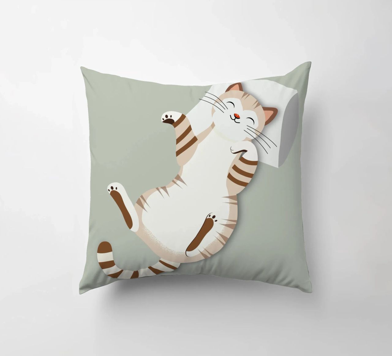 Chat détendu avec coussin - Design animalier confortable coussin de namosh