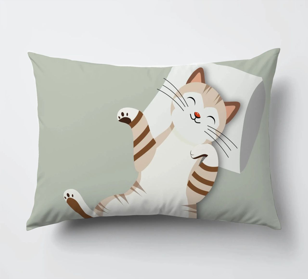 Chat détendu avec coussin - Design animalier confortable coussin de namosh