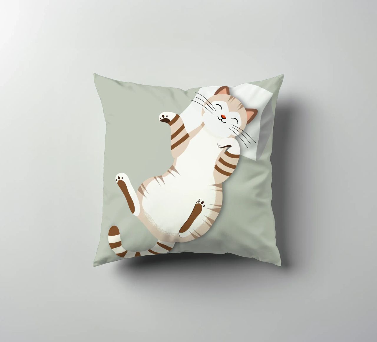 Chat détendu avec coussin - Design animalier confortable coussin de namosh