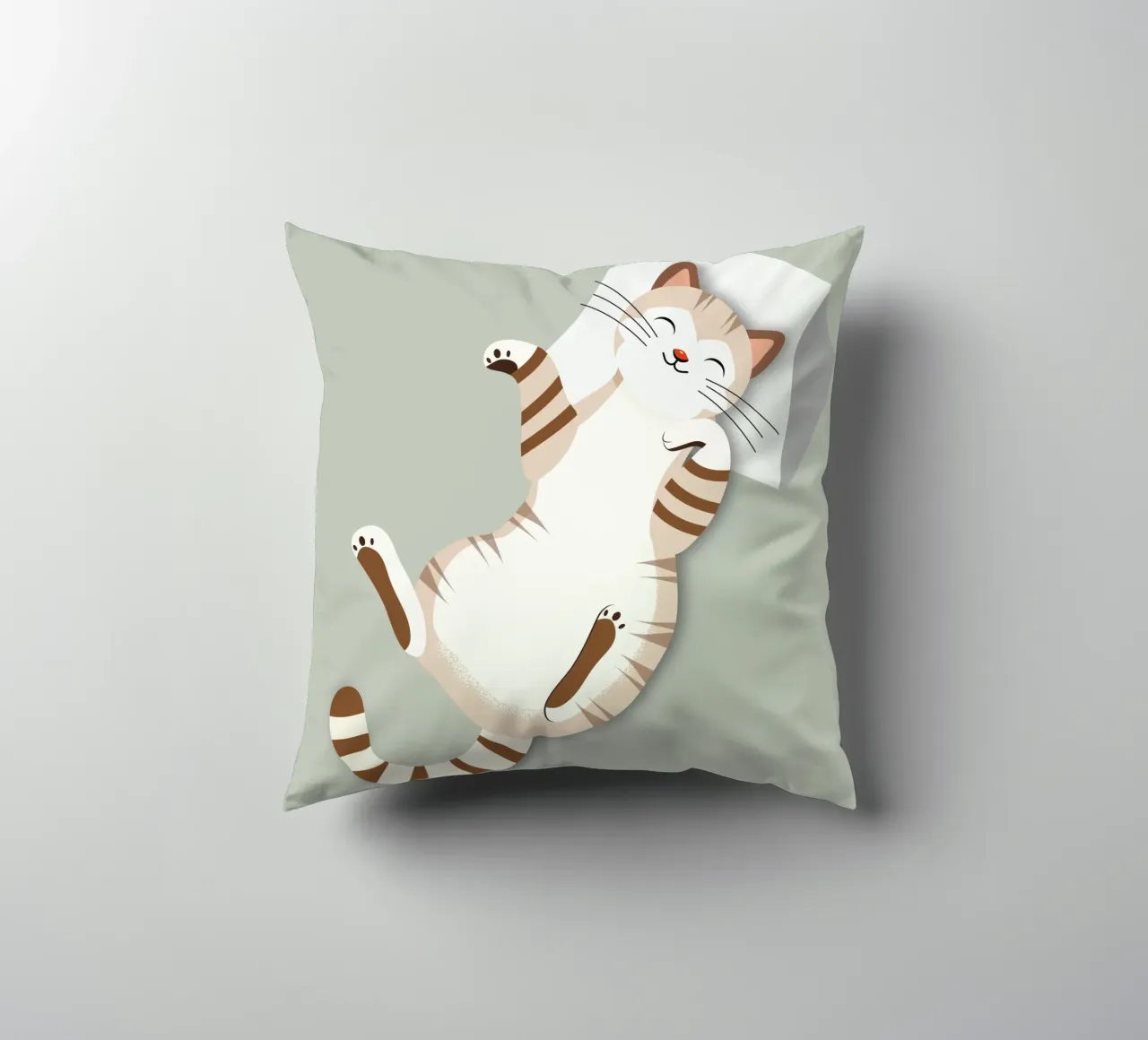 Gatto rilassato con cuscino - Accogliente design animale cuscino da namosh