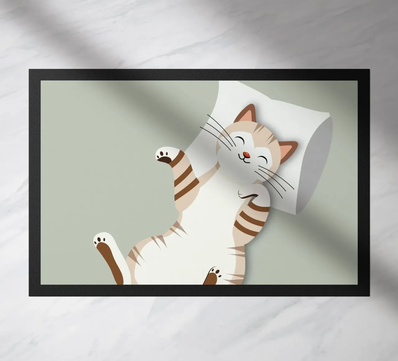 Gatto rilassato con cuscino - Accogliente design animale zerbino da namosh