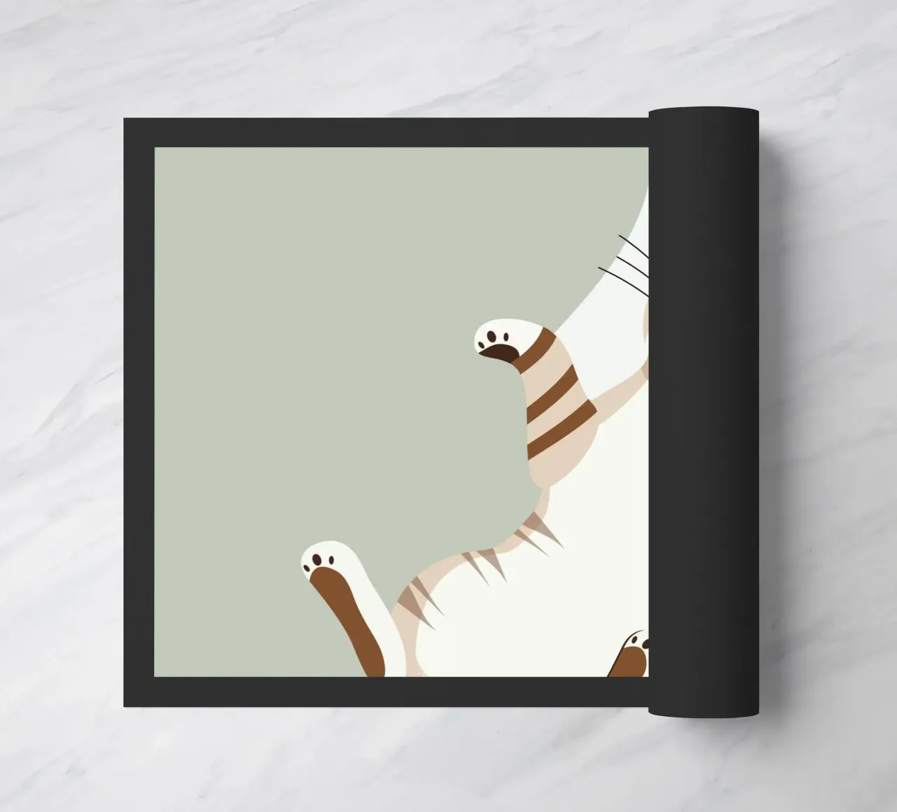 Gatto rilassato con cuscino - Accogliente design animale zerbino da namosh
