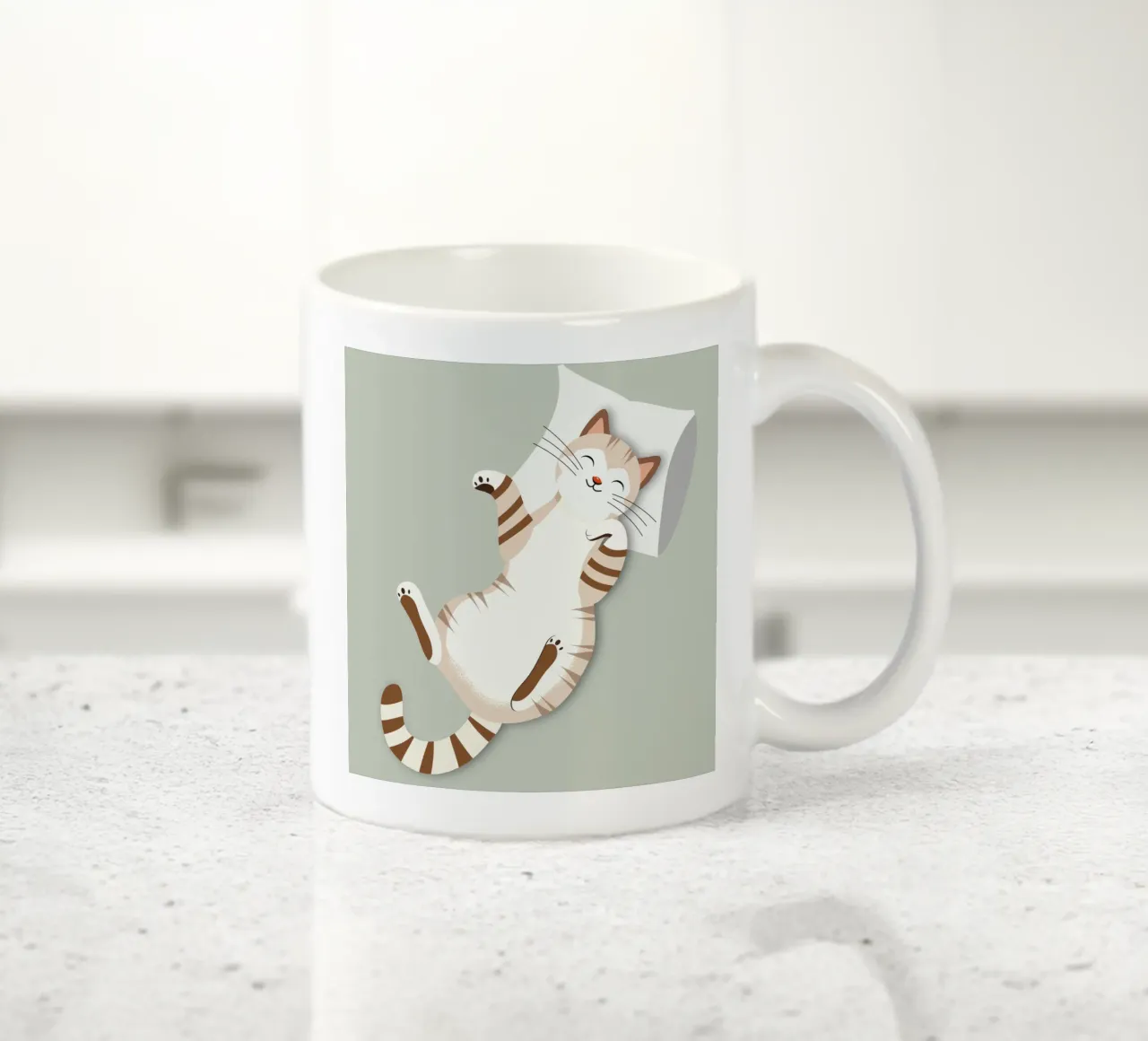 Gatto rilassato con cuscino - Accogliente design animale tazza in ceramica da namosh