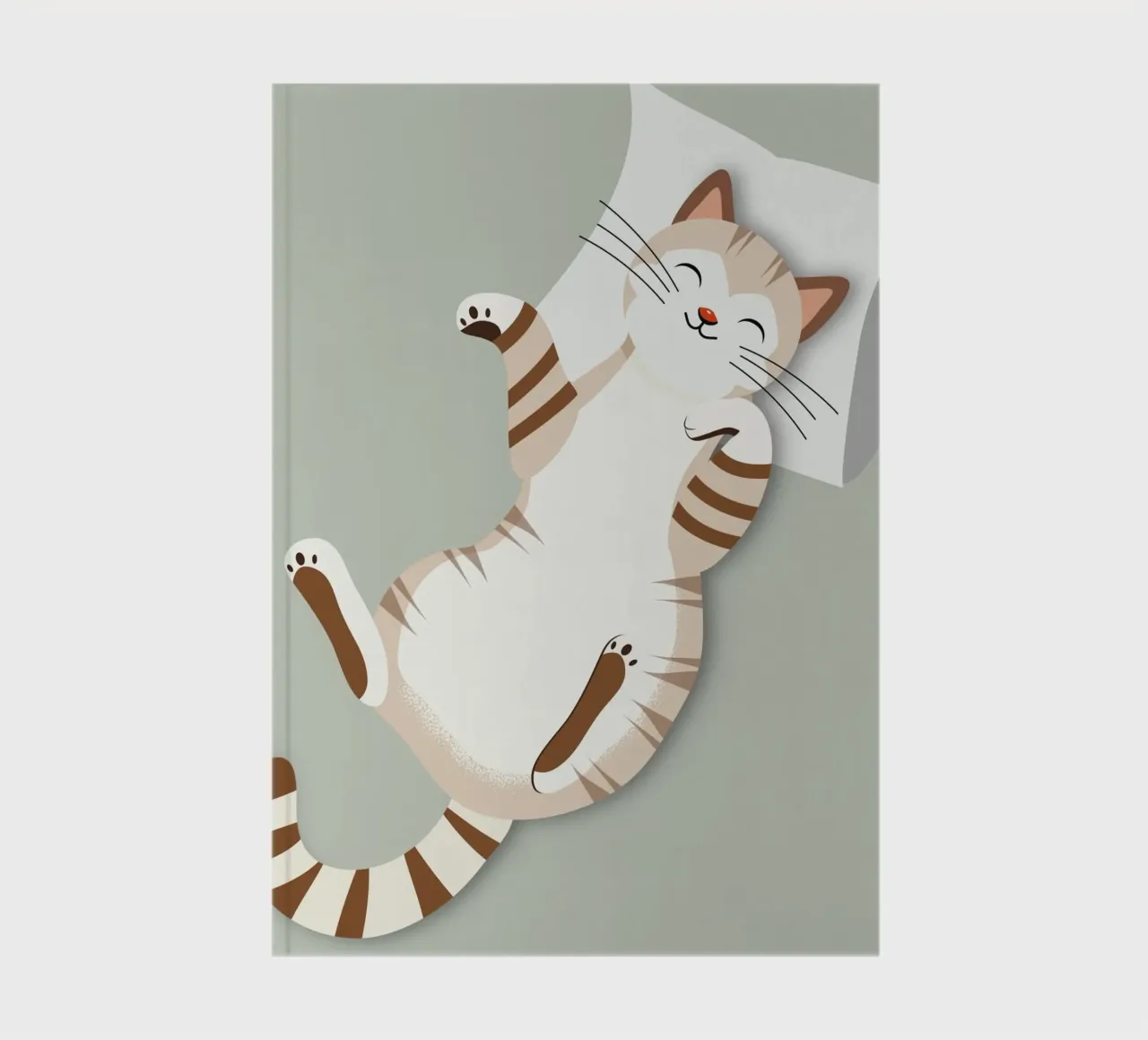 Relaxed cat with cushion - Cosy animal design notebook by namosh
