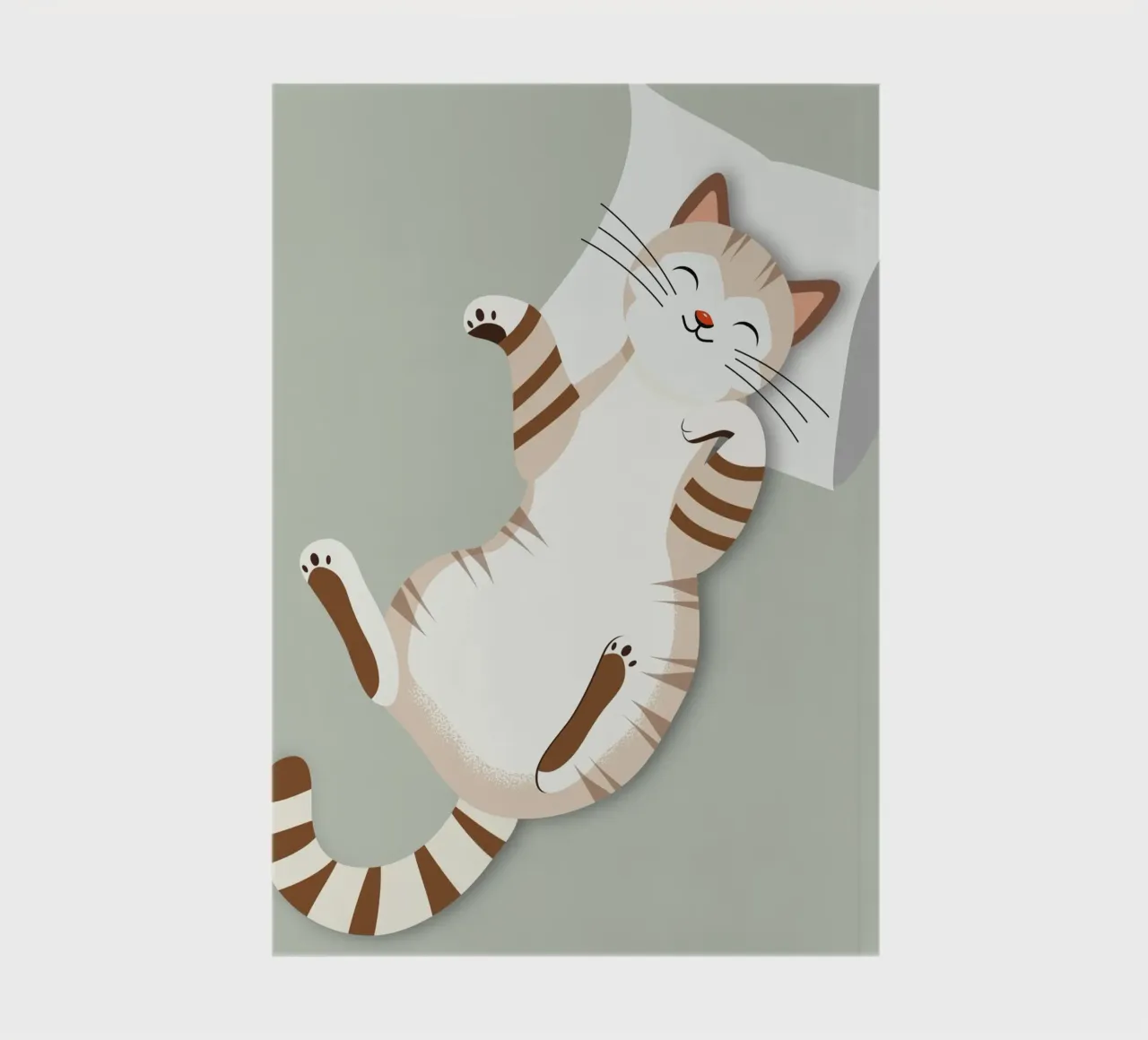 Relaxed cat with cushion - Cosy animal design notebook by namosh