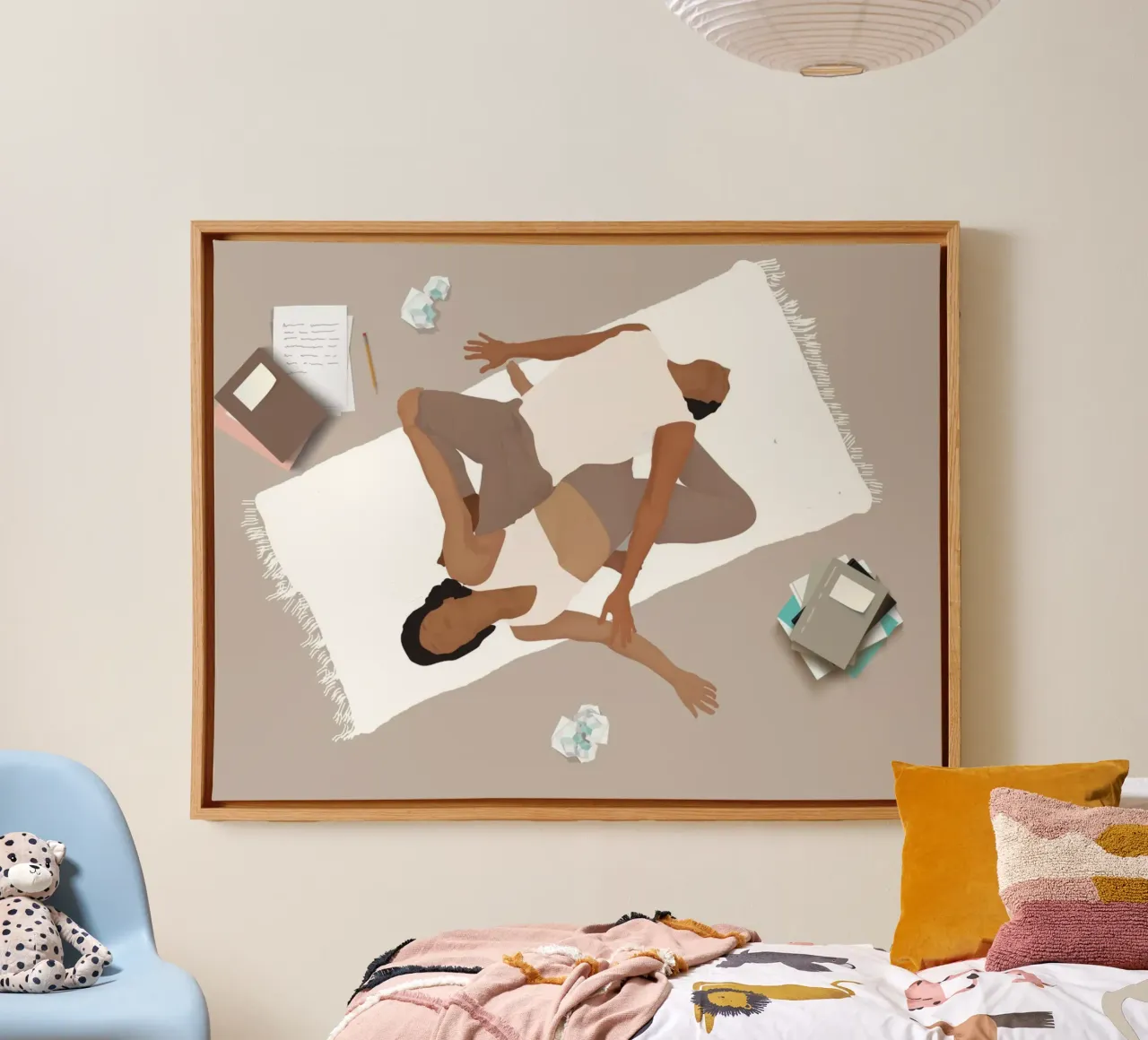 Yoga tijd voor stellen canvas met Baklijst van Urban Art Draw