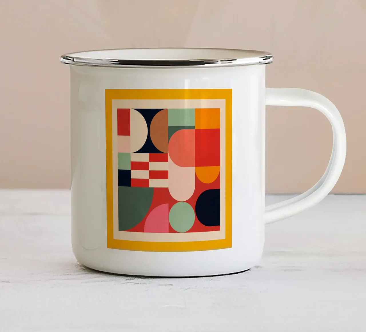 Forme geometriche astratte 193 tazza in smalto da Gaite