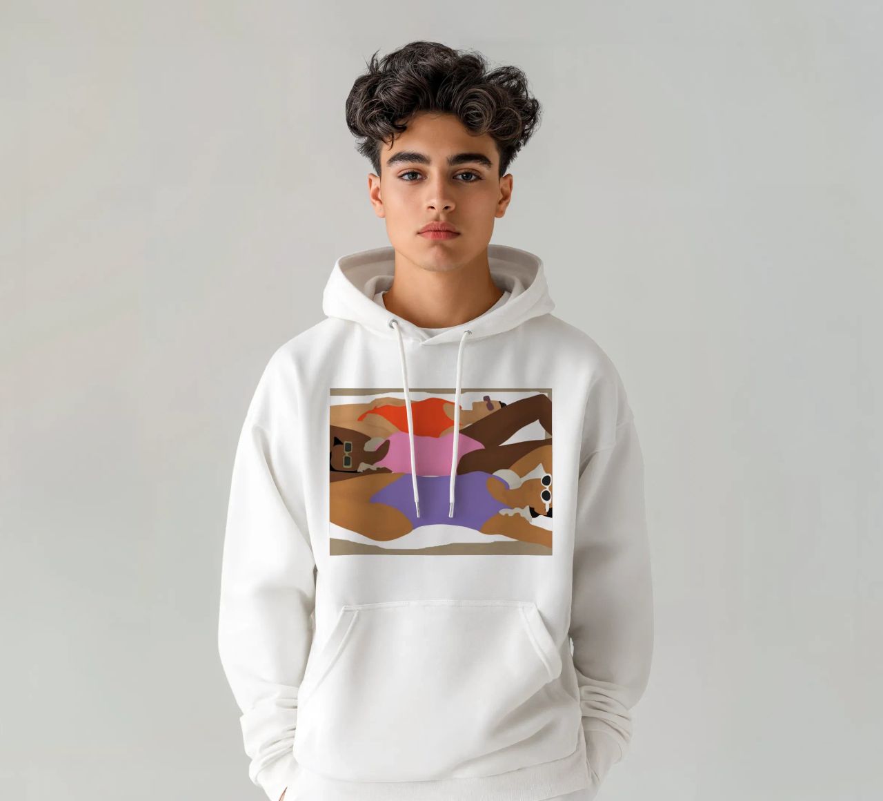 Ragazze sulla spiaggia felpa con cappuccio da Urban Art Draw