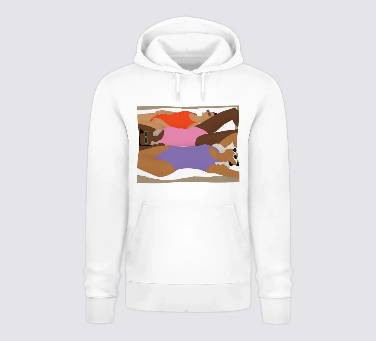 Chicas en la playa sudadera con capucha de Urban Art Draw