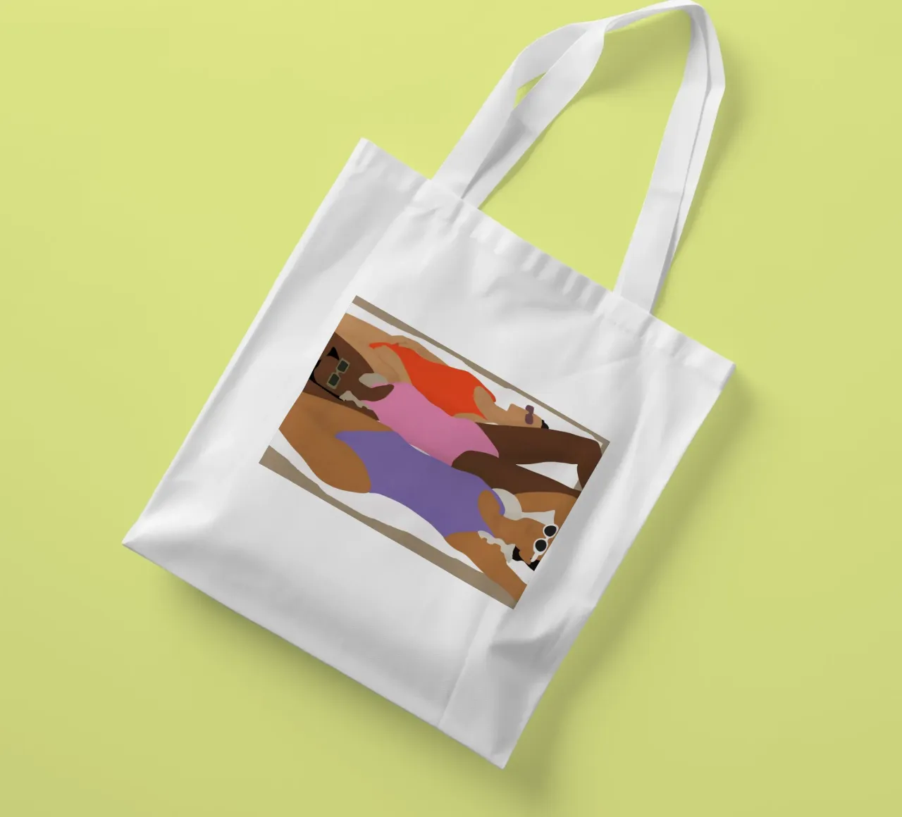 Ragazze sulla spiaggia borsa in juta da Urban Art Draw