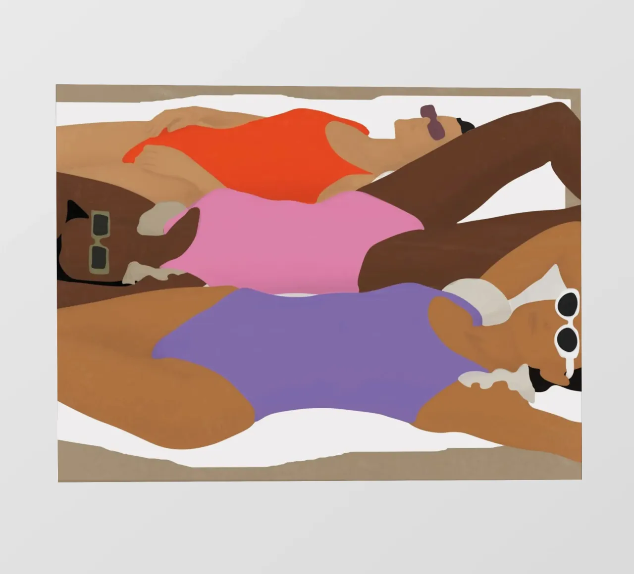 Ragazze sulla spiaggia pellicola backlit da Urban Art Draw