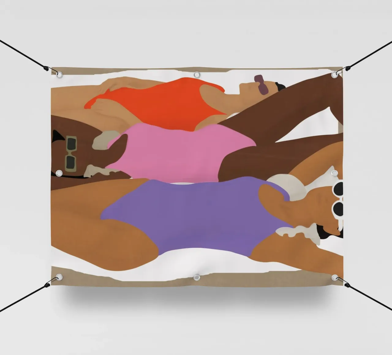 Ragazze sulla spiaggia telo in pvc da Urban Art Draw