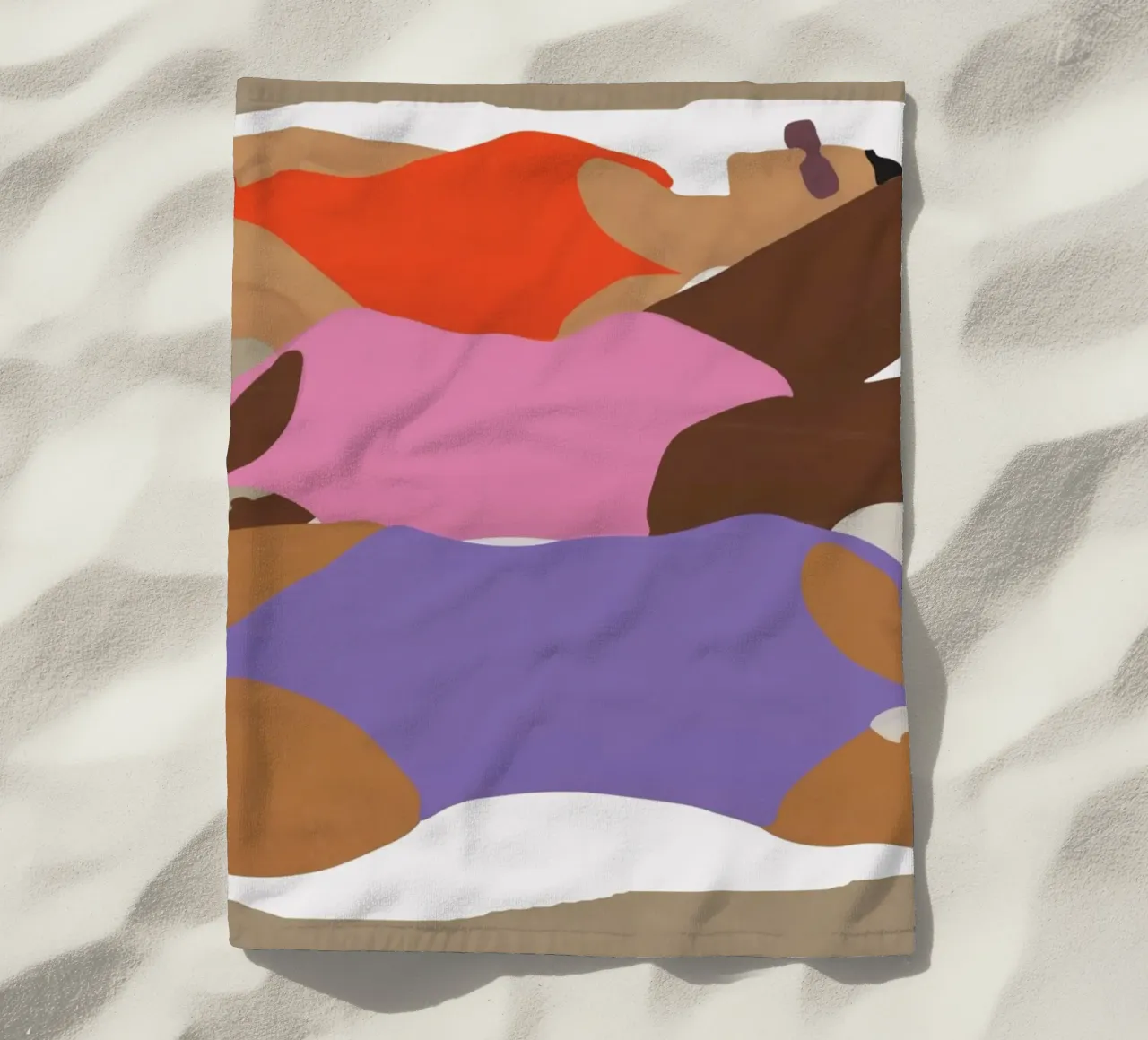Ragazze sulla spiaggia telo mare da Urban Art Draw