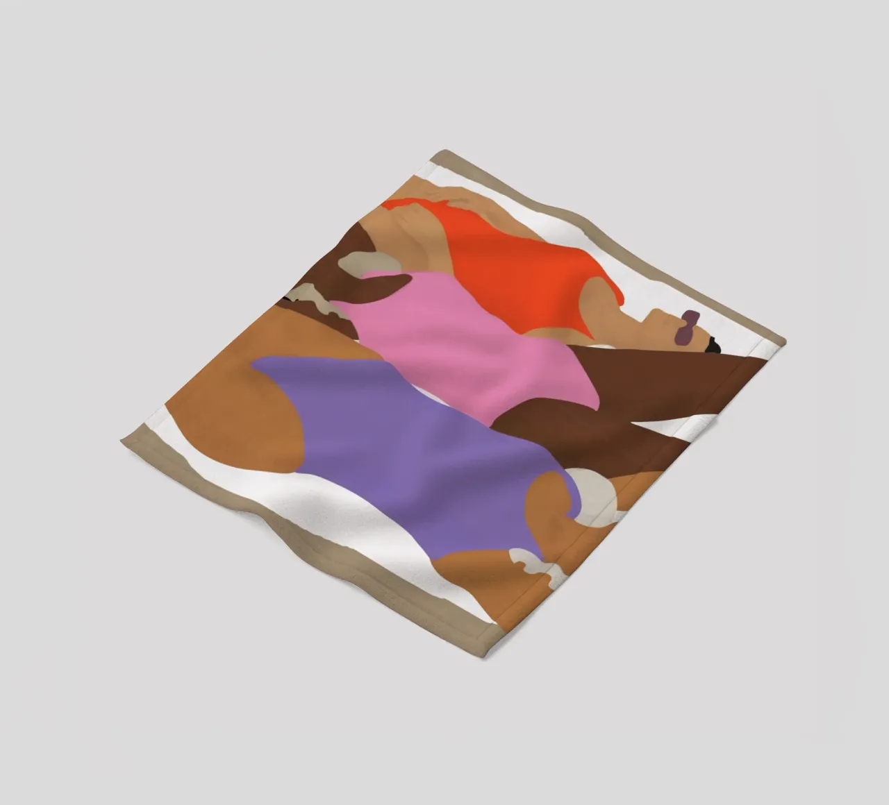 Ragazze sulla spiaggia coperta in pile da Urban Art Draw