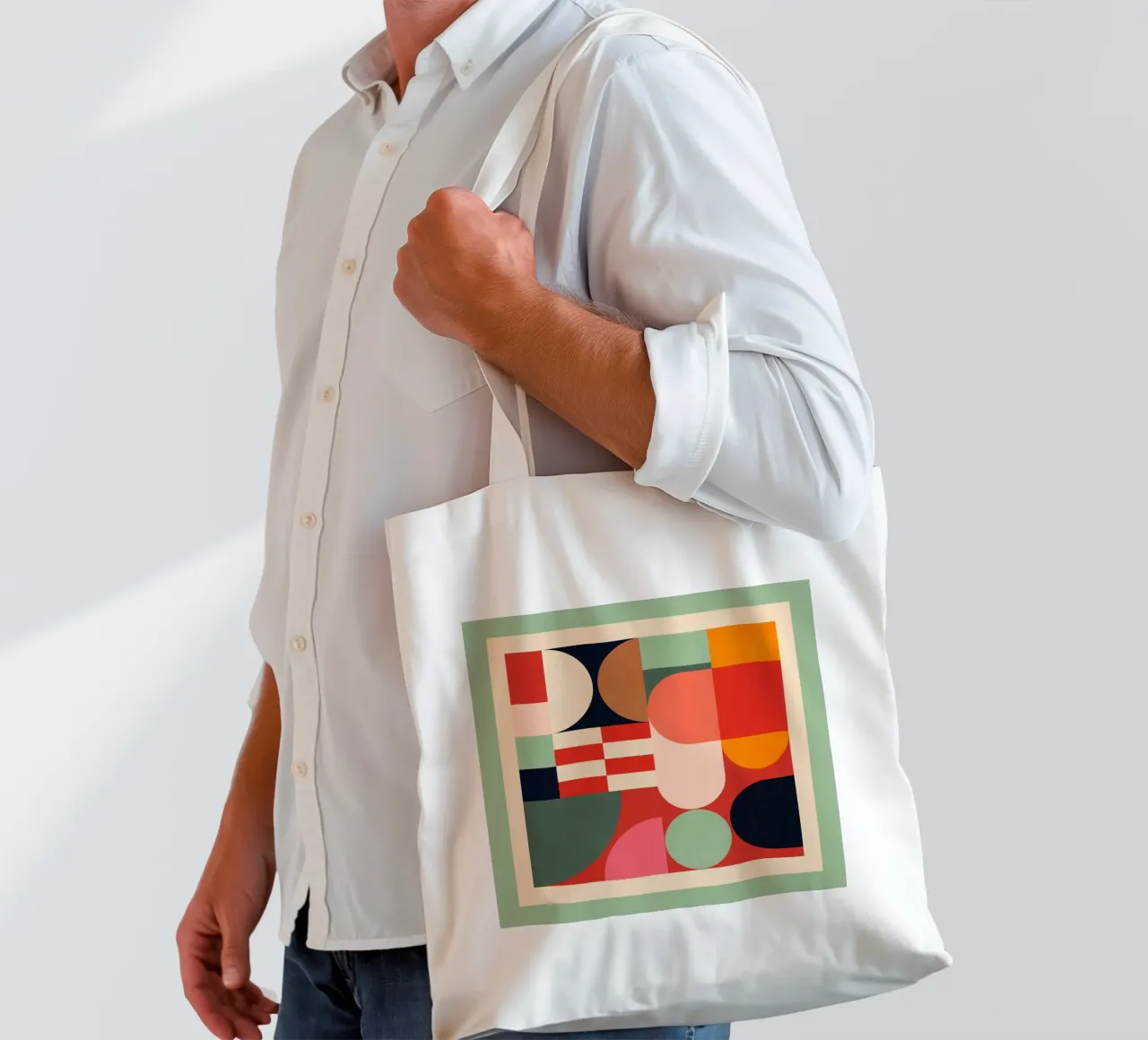 Forme geometriche astratte 194 borsa in juta da Gaite