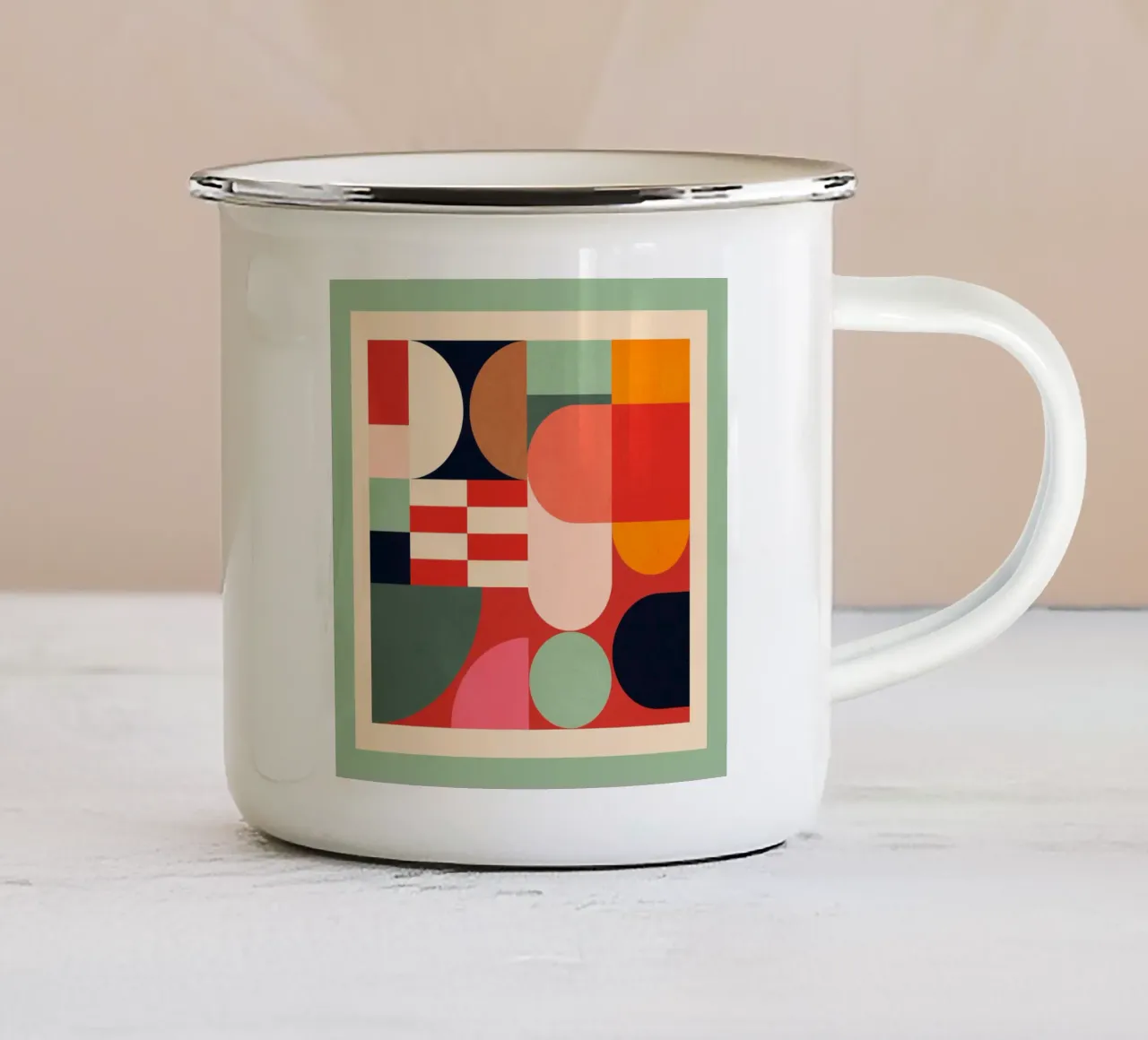 Forme geometriche astratte 194 tazza in smalto da Gaite
