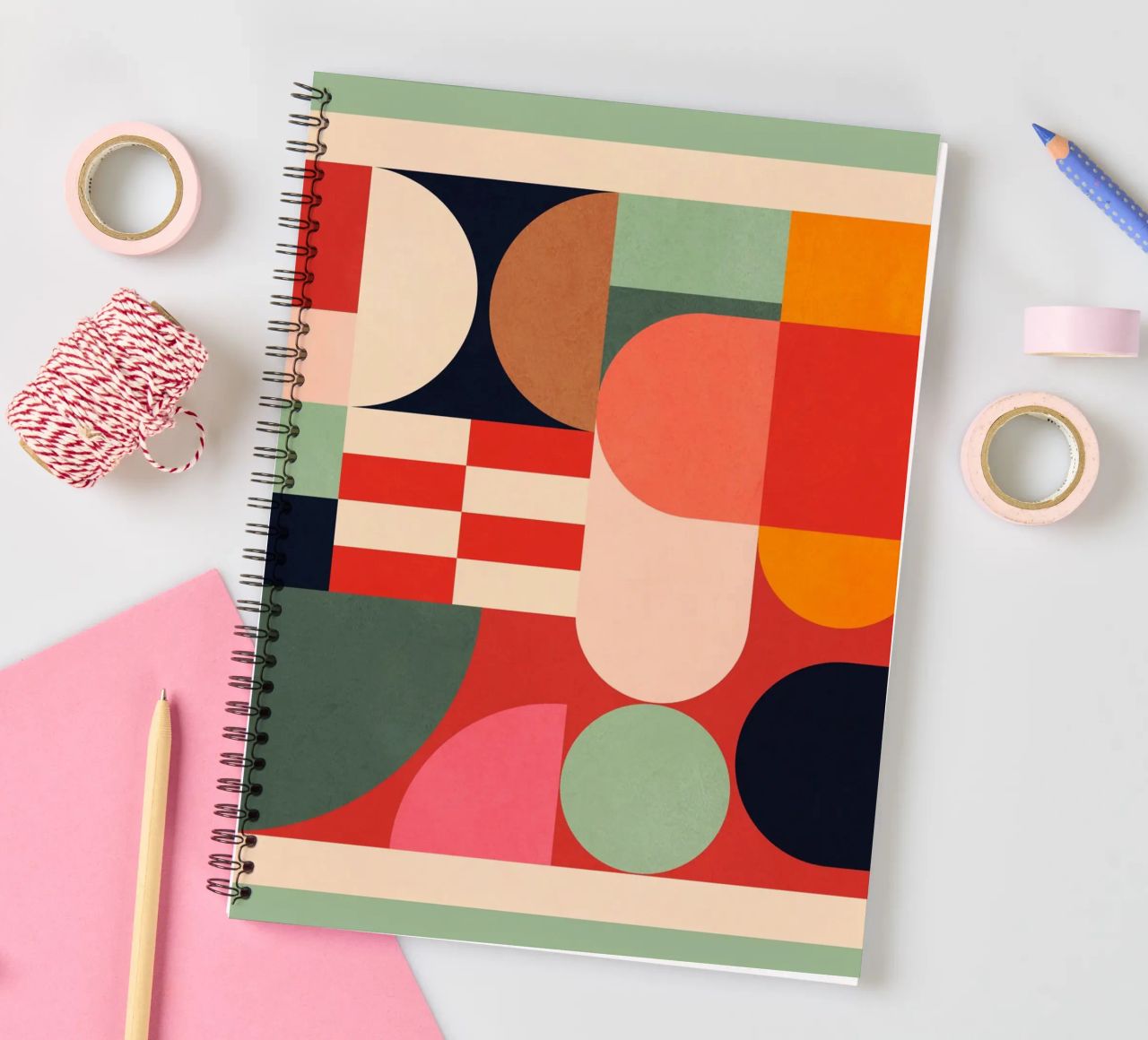 Abstract Geometric Shapes 194 spiral notebook by Gaite
