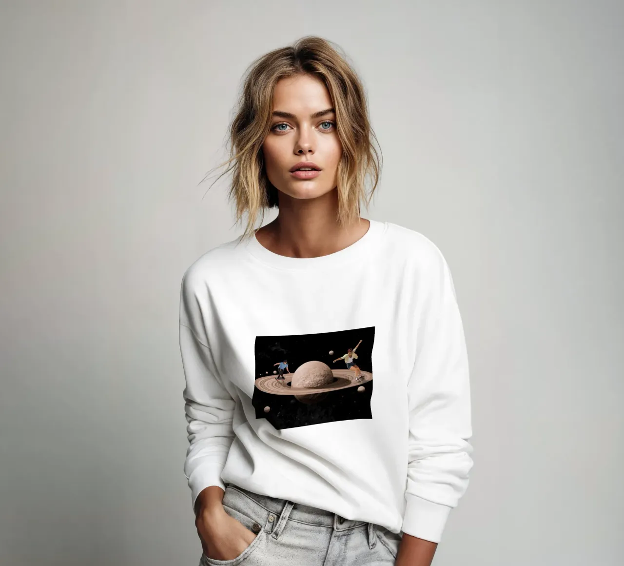 Skating in space sweatshirt by Urban Art Draw