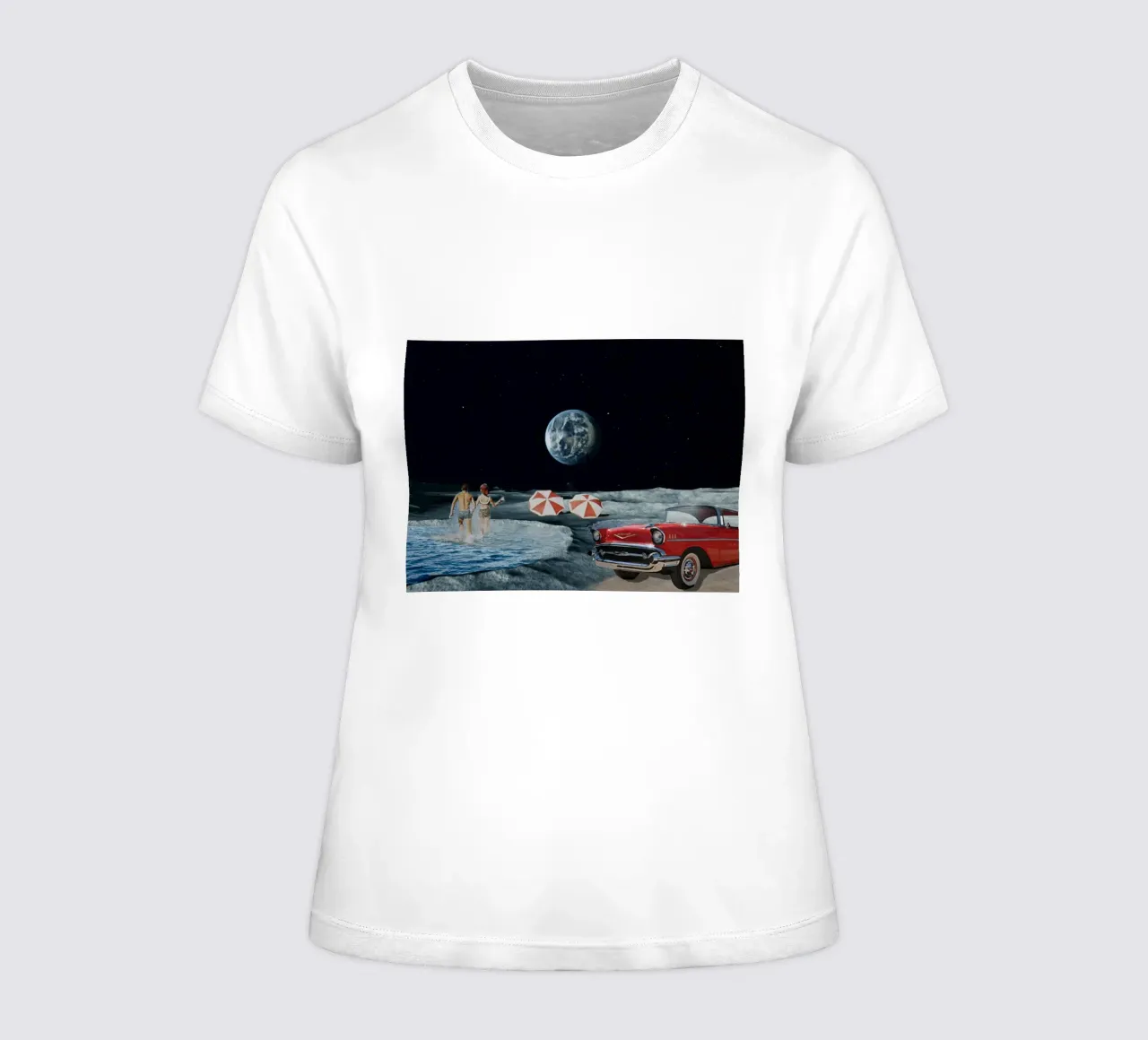 Chill in the Space women's fitted t-shirt by Urban Art Draw