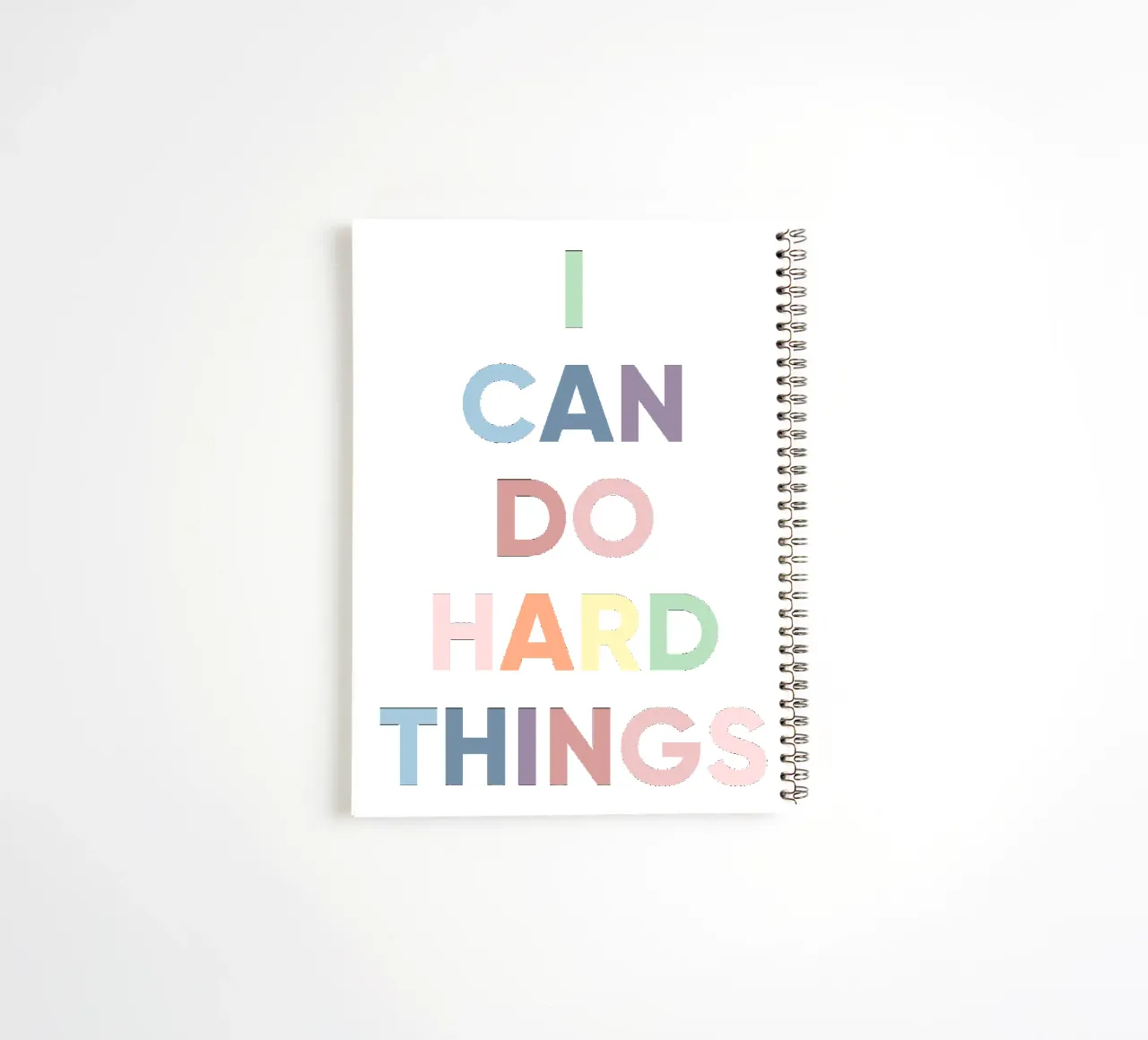 I Can Do Hard Things, Affirmation Rainbow Print spiral notebook by Little Lola