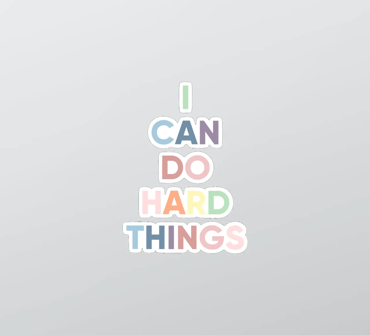 Je peux faire des choses difficiles, Affirmation Rainbow Print autocollant de Little Lola