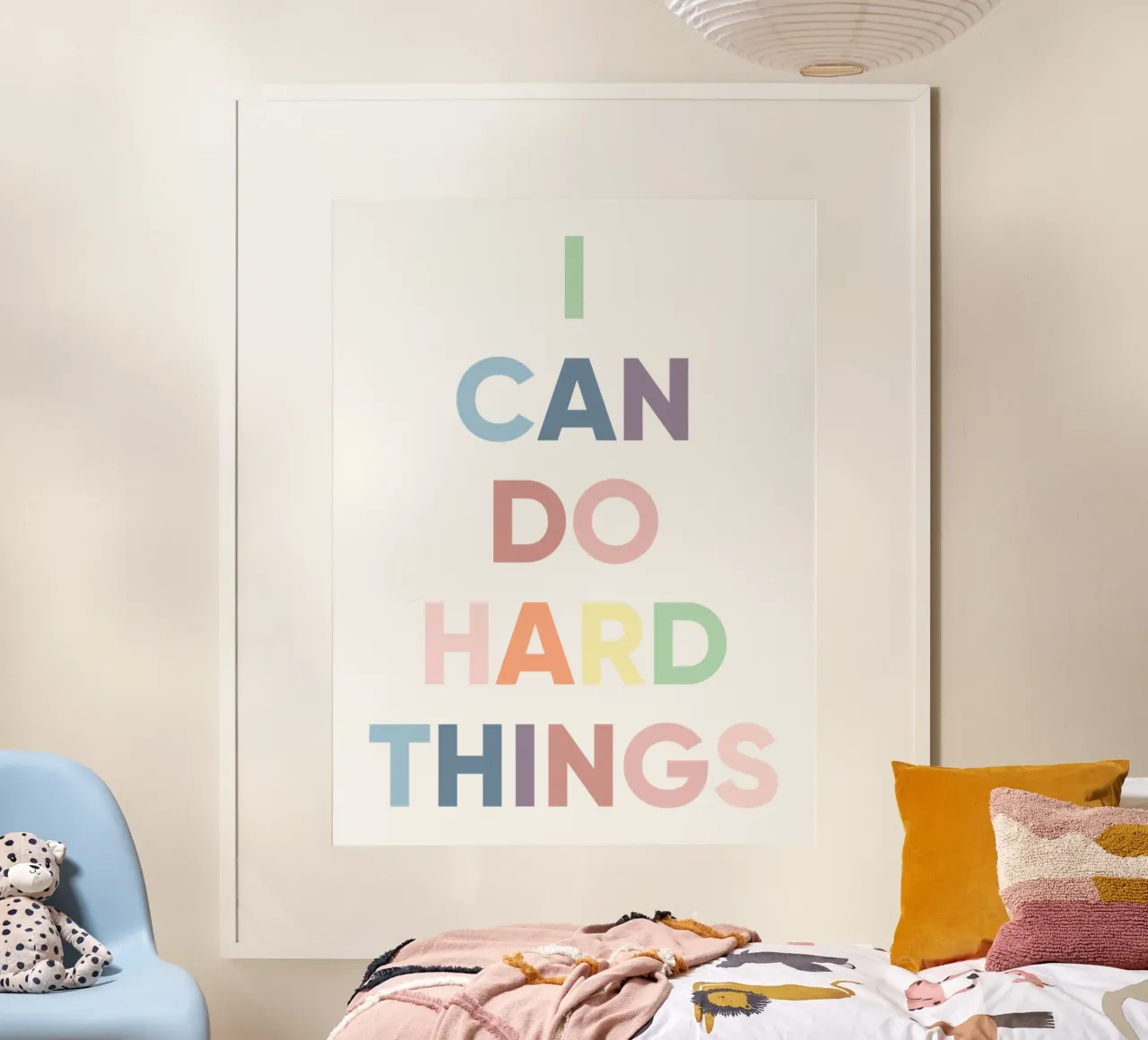Je peux faire des choses difficiles, Affirmation Rainbow Print hahnemühle de Little Lola