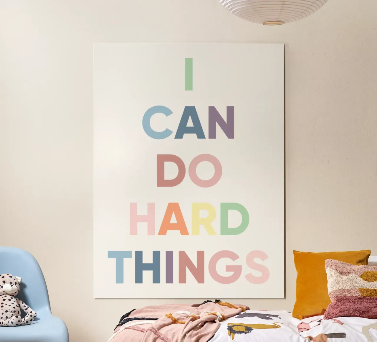 Je peux faire des choses difficiles, Affirmation Rainbow Print hahnemühle de Little Lola
