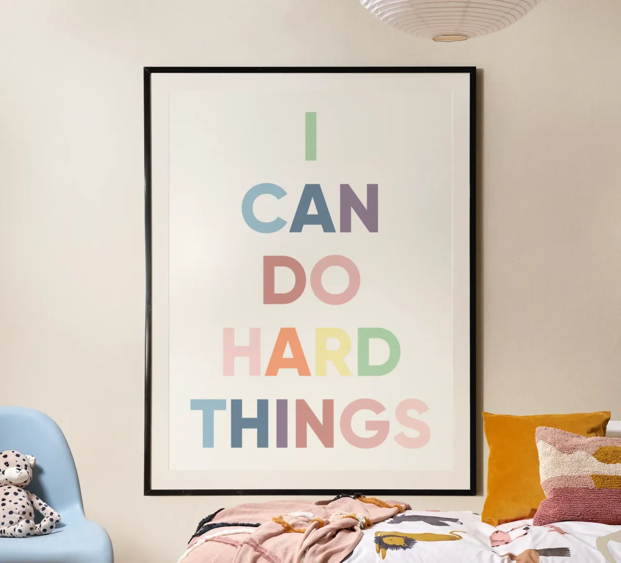 Je peux faire des choses difficiles, Affirmation Rainbow Print hahnemühle de Little Lola