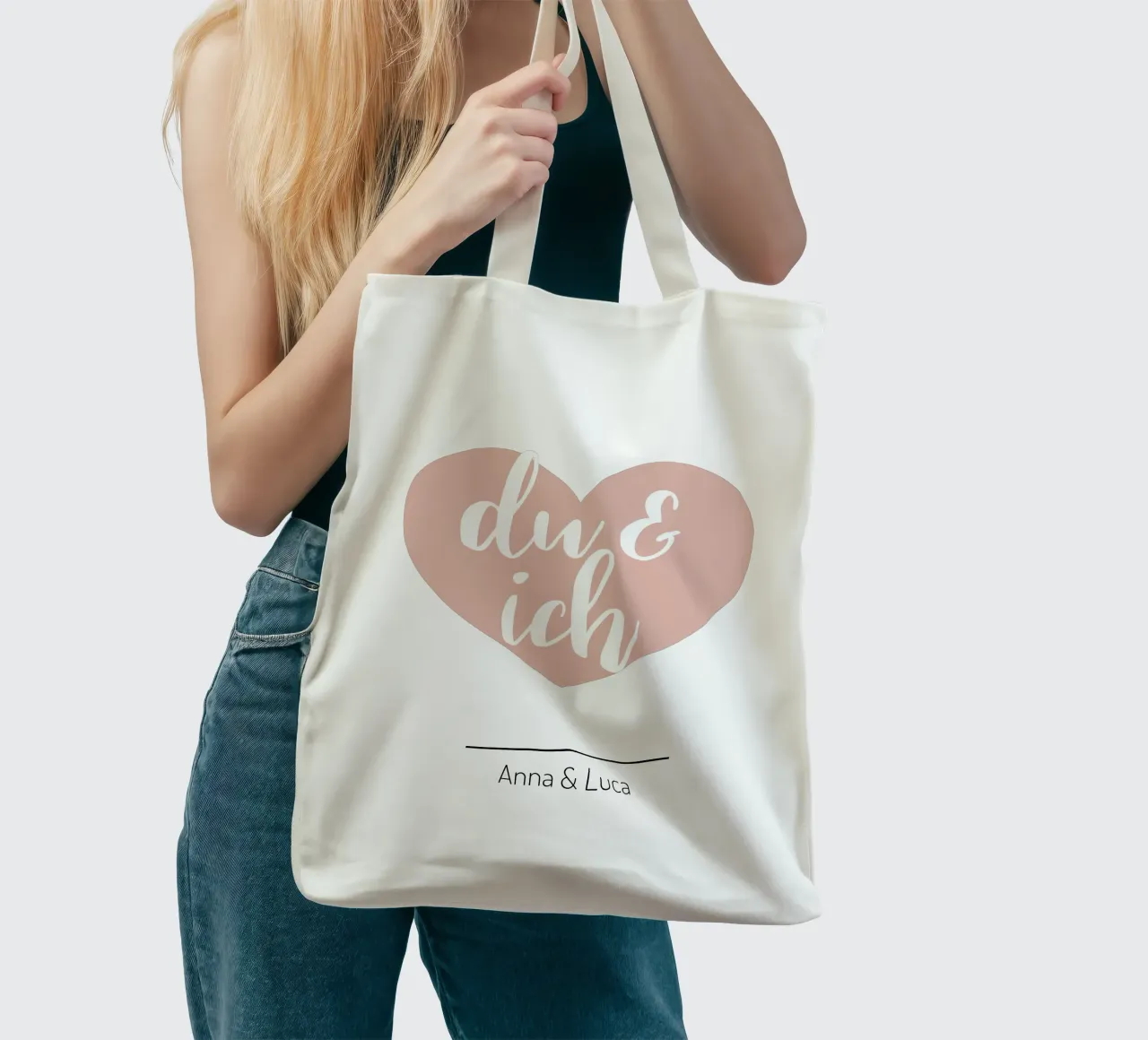 Du & Ich borsa in juta da WORTSPIEL