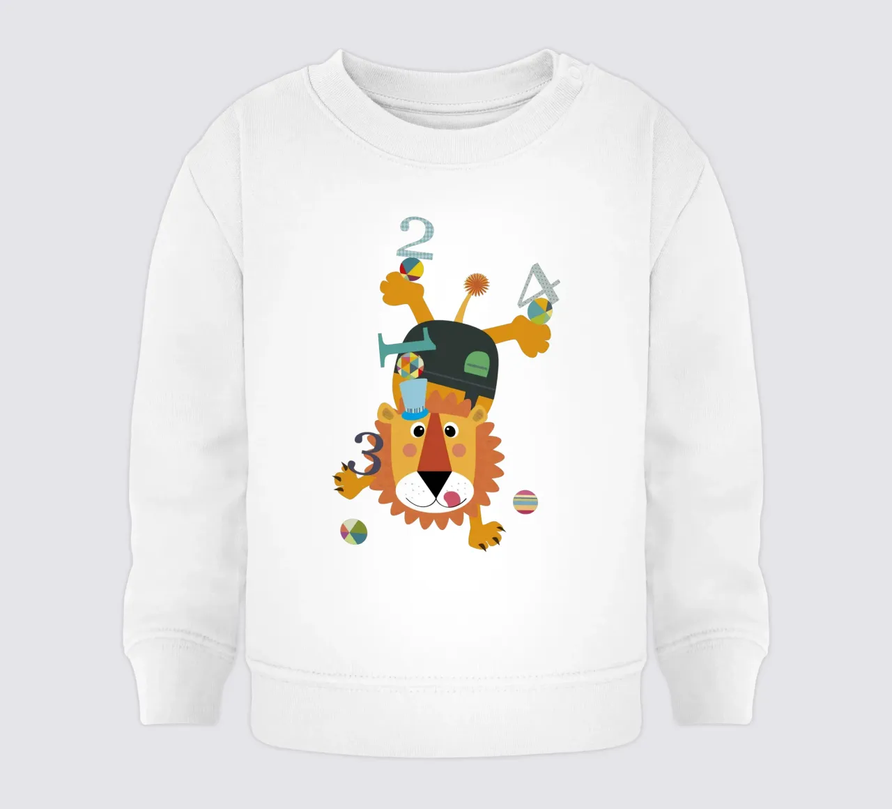 Adorabile leone giocoso e numeri felpa neonato da JaySan Studio