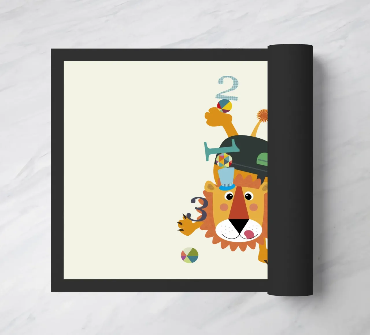 Adorable Playful Lion and Numbers doormat by JaySan Studio