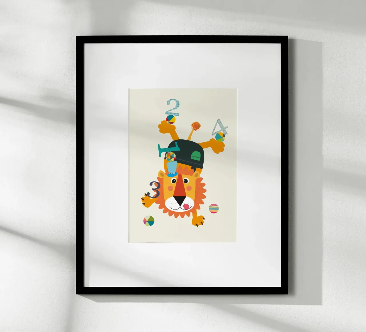 Adorable Playful Lion and Numbers hahnemühle by JaySan Studio