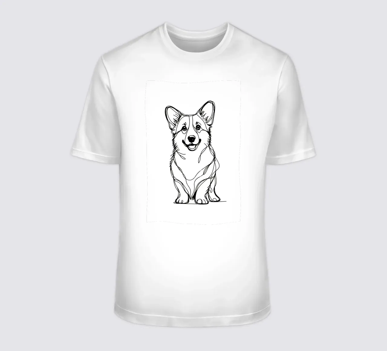Disegno artistico lineare del cane Corgi t-shirt da WijdevenDesign