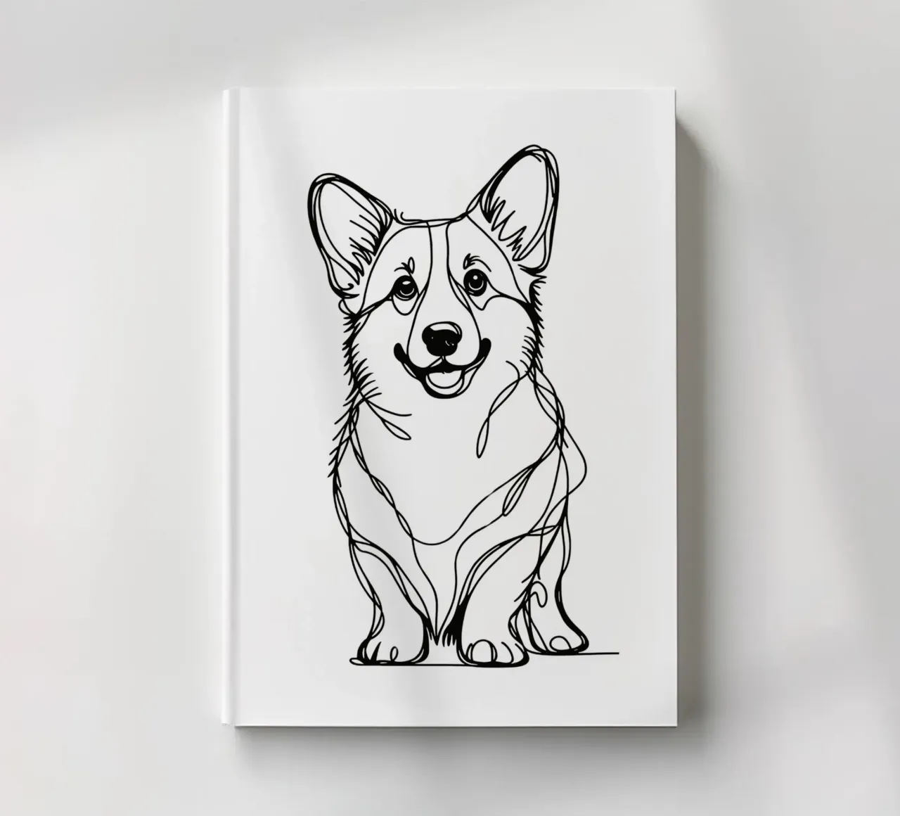 Corgi Dog Line Art Drawing notebook by WijdevenDesign