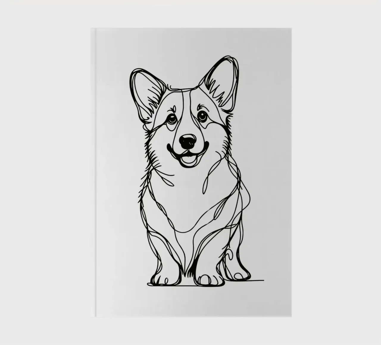 Corgi Dog Line Art Drawing notebook by WijdevenDesign