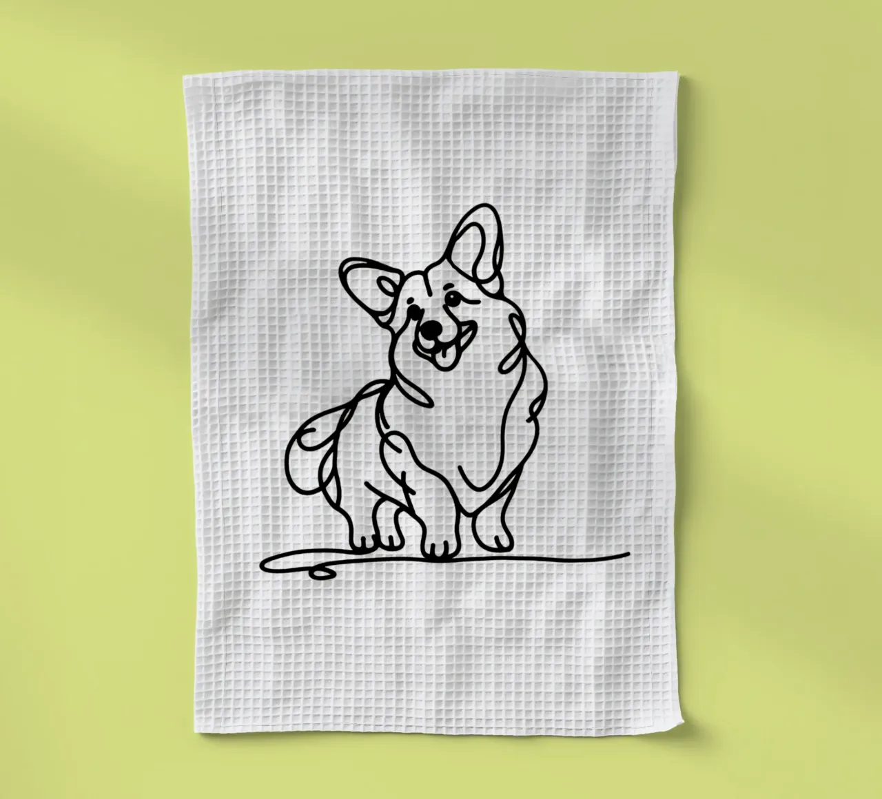 Corgi Dog Line Art Drawing torchon de WijdevenDesign