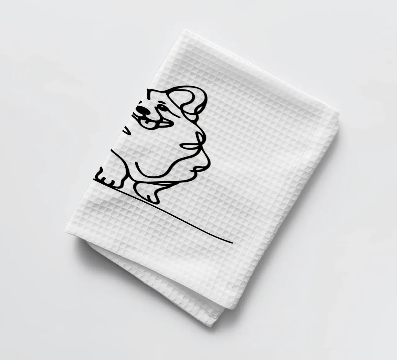 Corgi Dog Line Art Drawing torchon de WijdevenDesign
