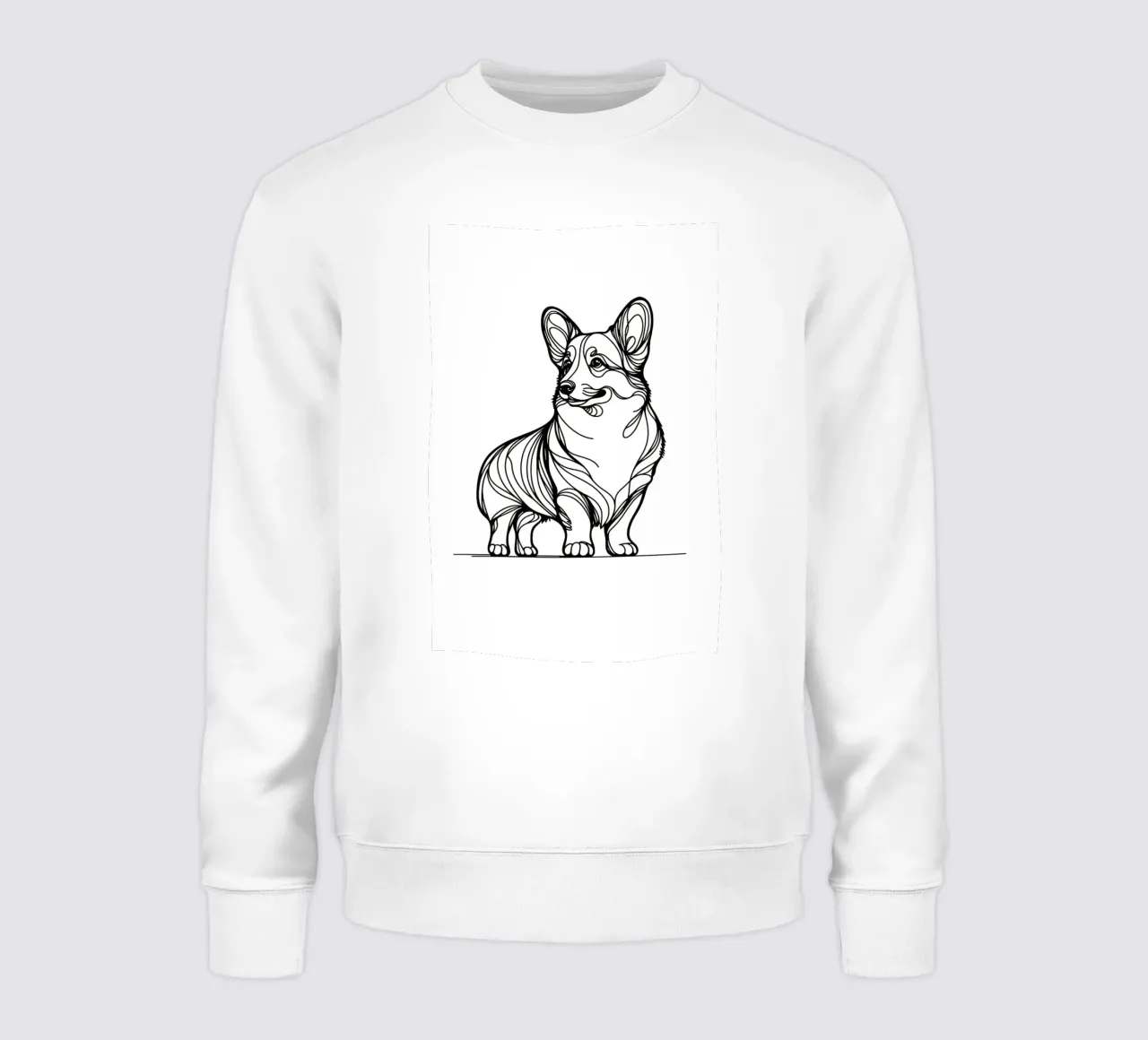 Corgi Dog Line Art Dibujo sudadera de WijdevenDesign