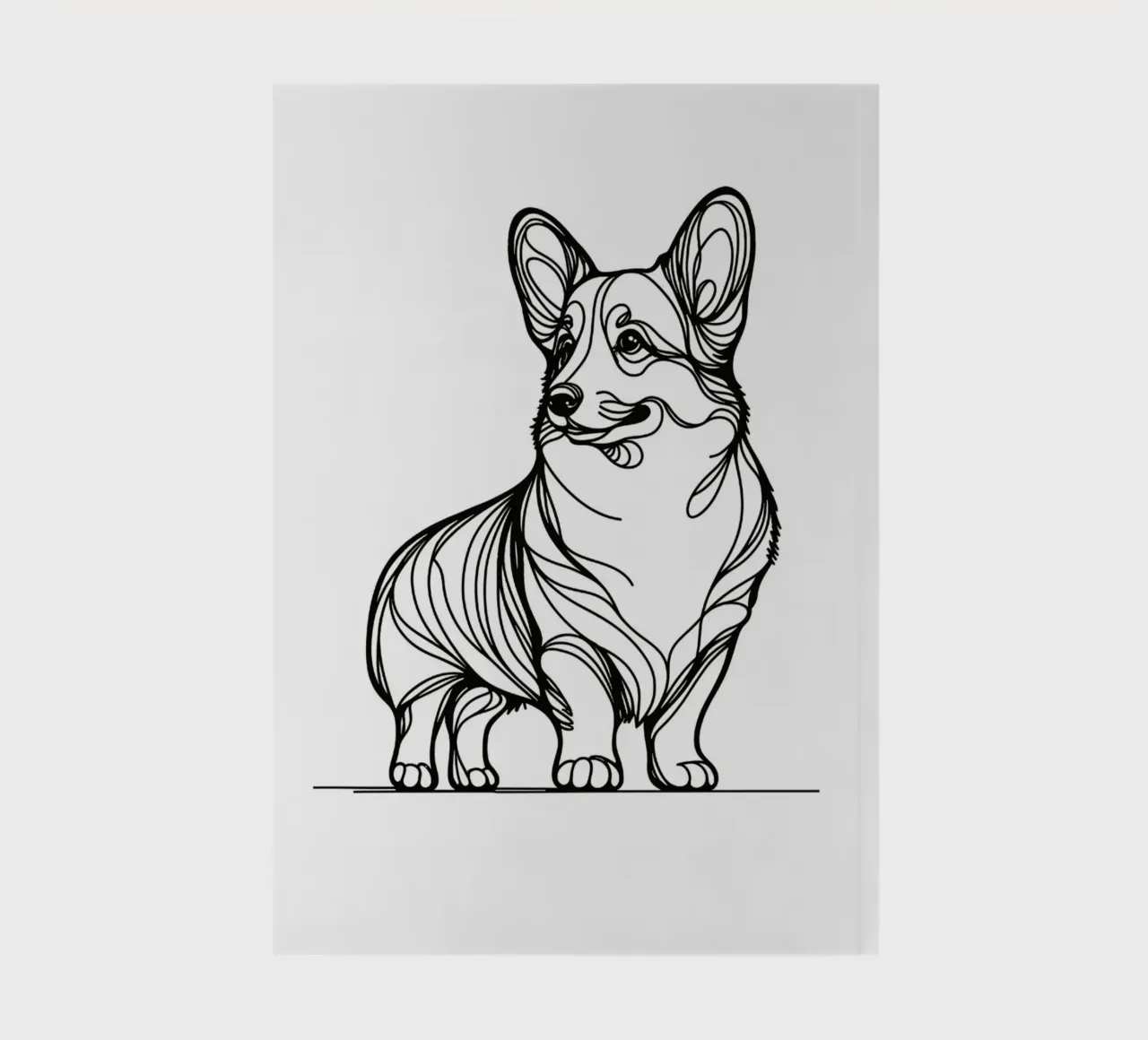 Corgi Dog Line Art Drawing notebook by WijdevenDesign