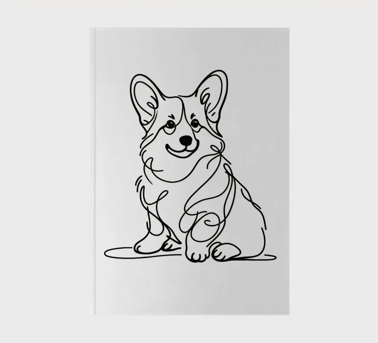 Corgi Dog Line Art Drawing notebook by WijdevenDesign