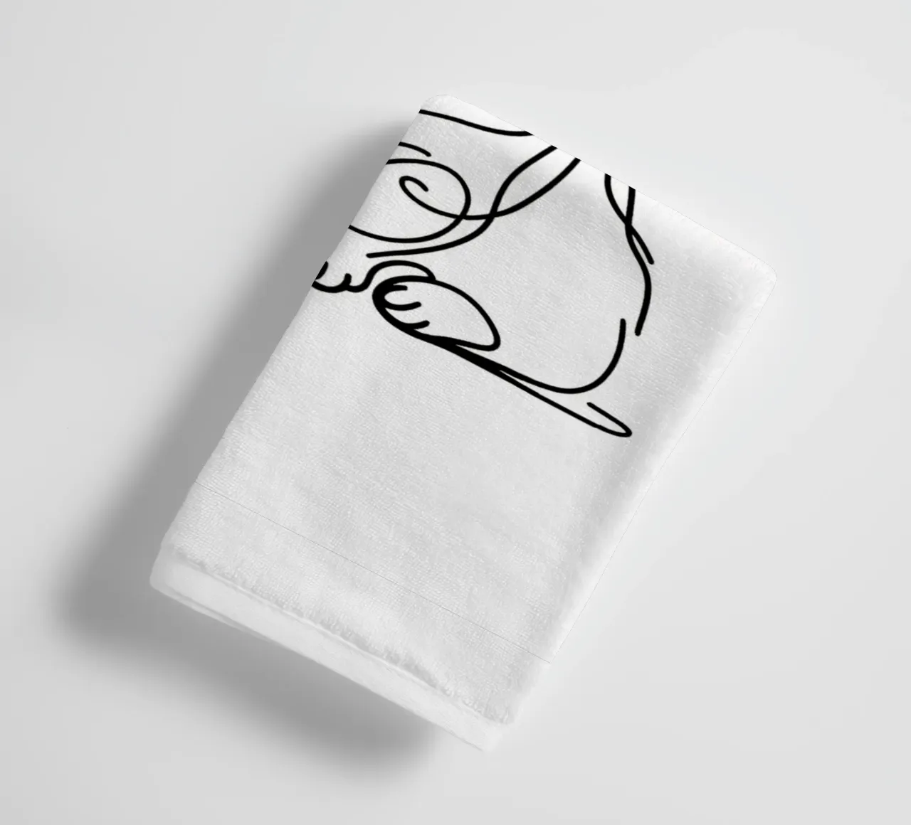 Disegno artistico lineare del cane Corgi asciugamano da bagno da WijdevenDesign