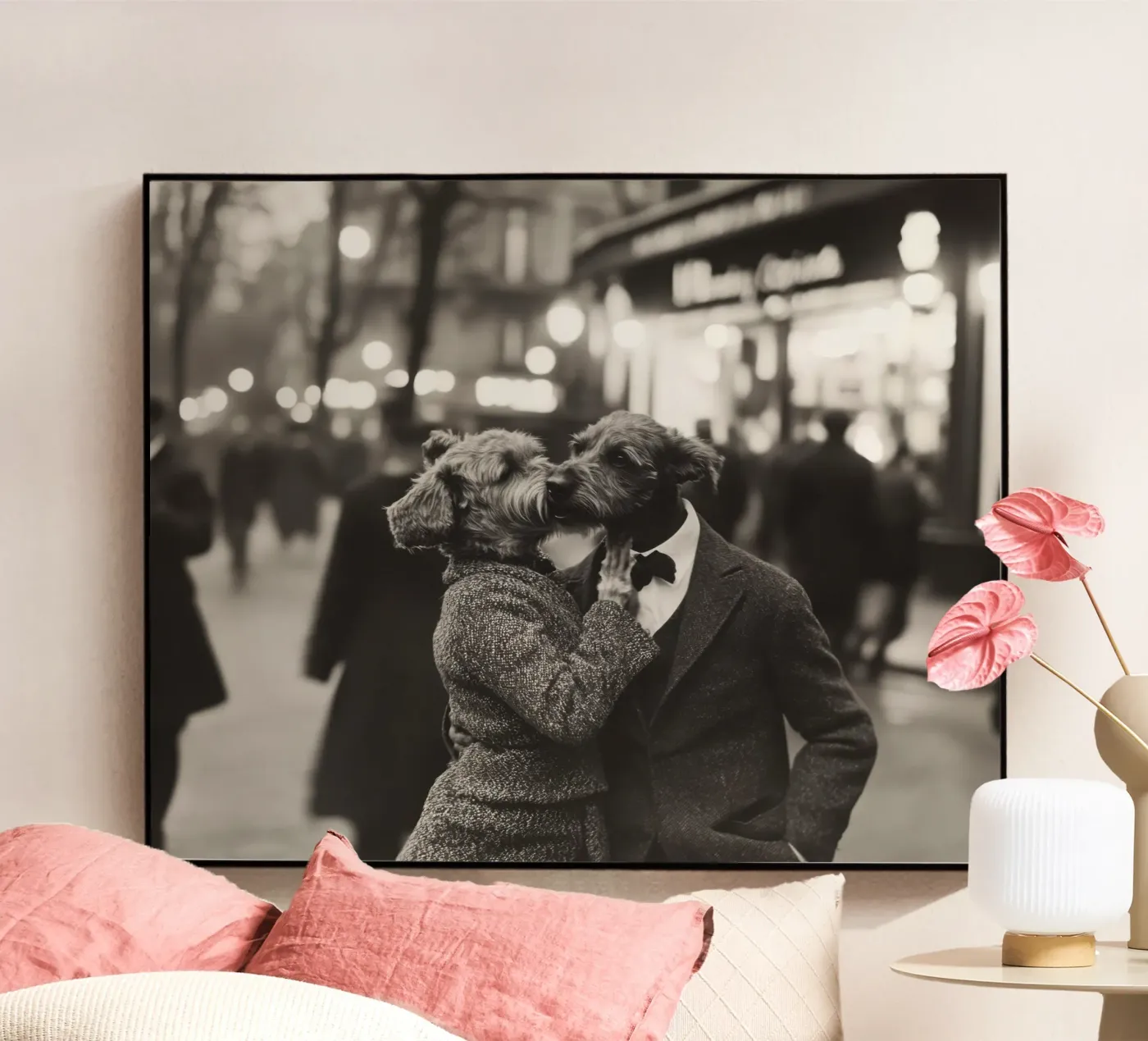 L'amore nella notte plexiglass da Affiches Chien Originales – Dogland