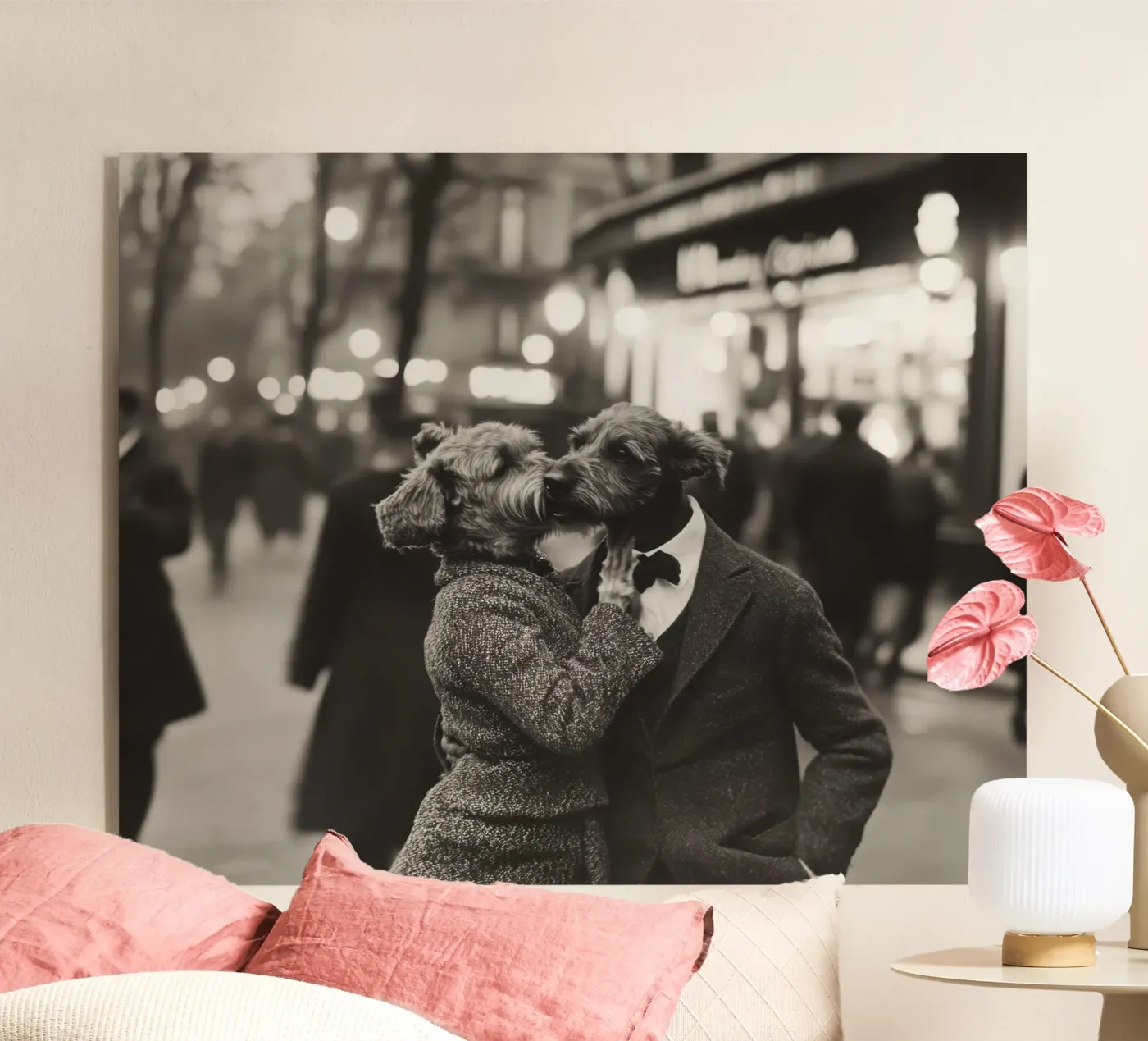 L'amore nella notte plexiglass da Affiches Chien Originales – Dogland